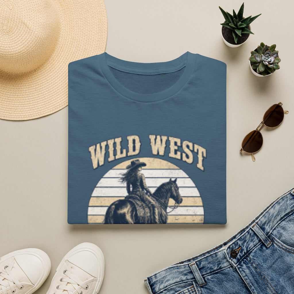 Wild West T-Shirt — Vintage Cowboy 'She Rode' Graphic