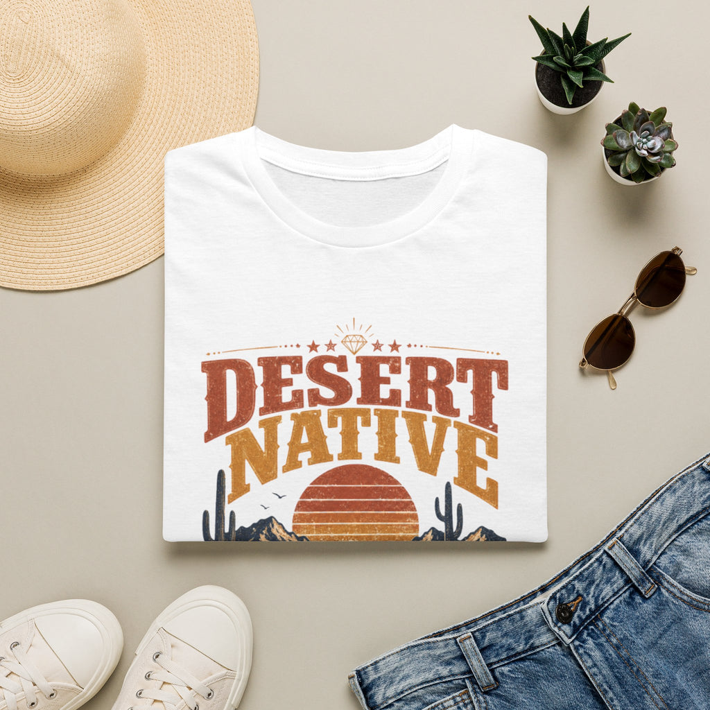 Desert Native T‑Shirt — Retro Cactus & Sunset Armadillo Tee