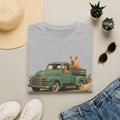 Classic Farm Truck T‑Shirt — Vintage Green Pickup with Pig Graphic
