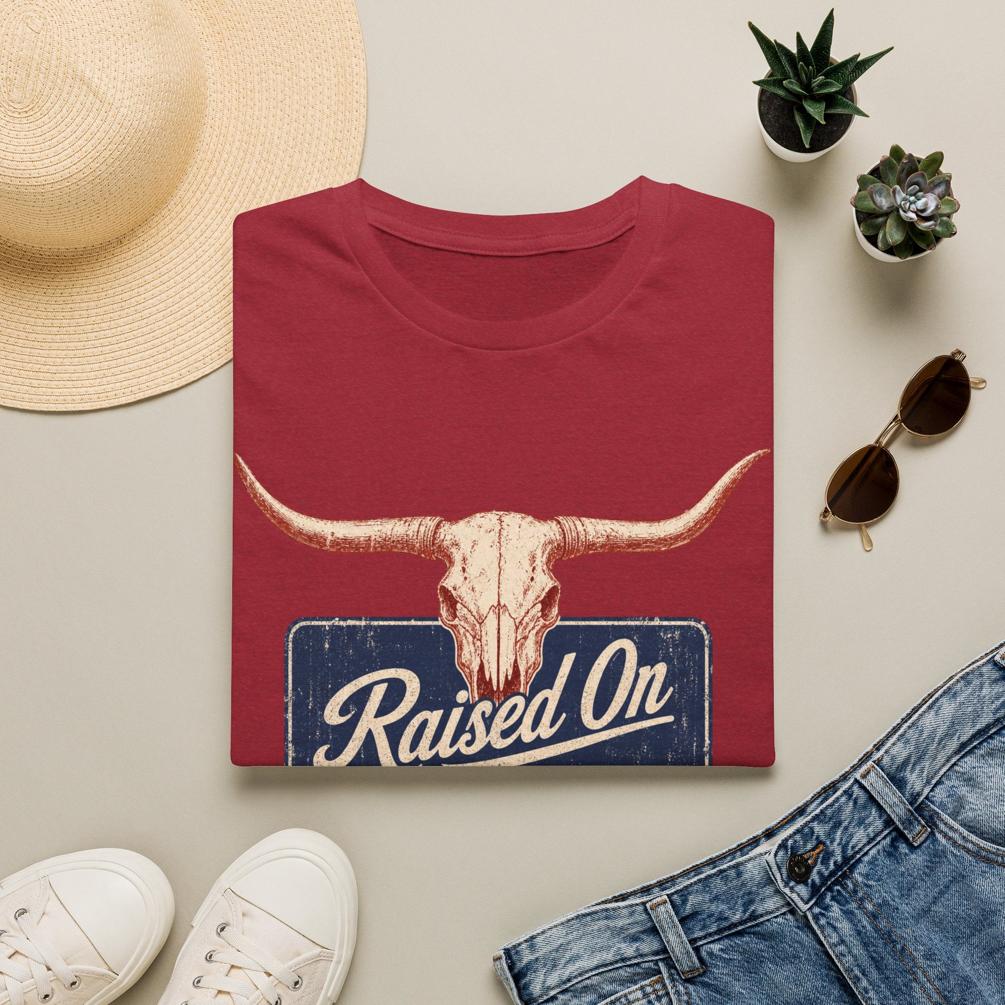 Raised On 80s Country T-Shirt — Vintage Longhorn Western Tee