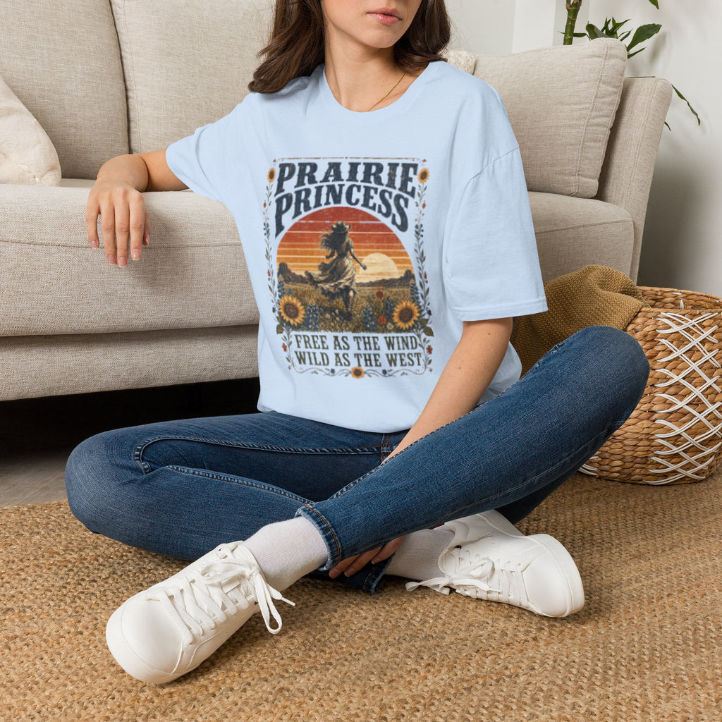 Prairie Princess T-Shirt — Vintage Sunset Cowgirl Tee