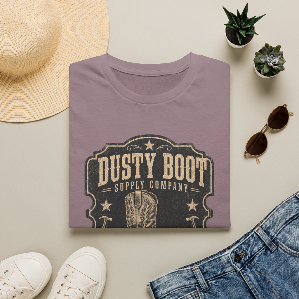 Dusty Boot Supply Company Vintage Western T‑Shirt — Cowboy Boot Graphic Tee
