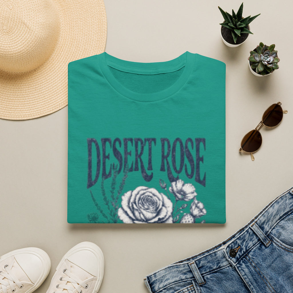 Desert Rose T-Shirt — "She Blooms in the Hardest Ground" Floral Graphic Tee