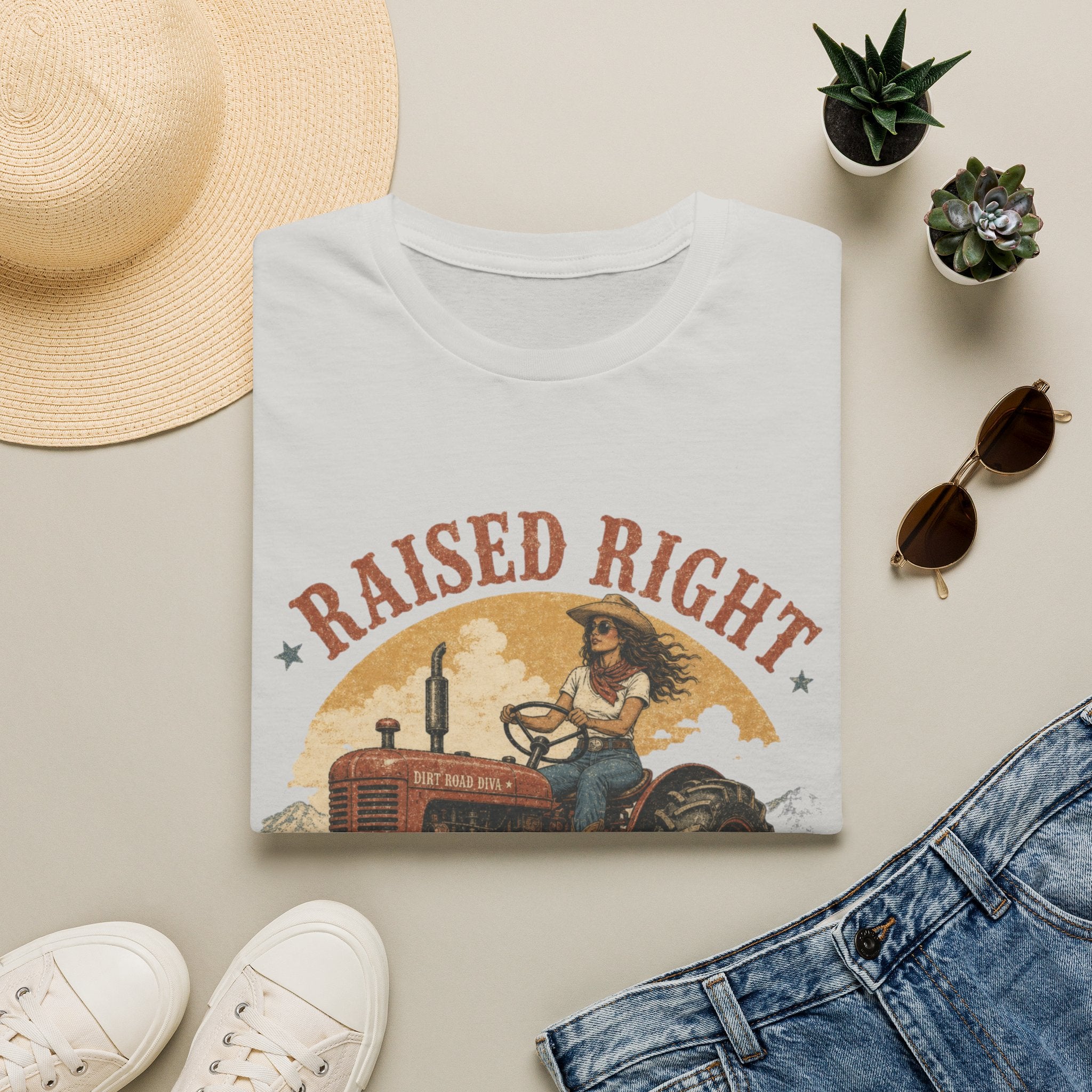 Raised Right Raised Wild Tractor T-Shirt — Vintage Country Farm Graphic Tee