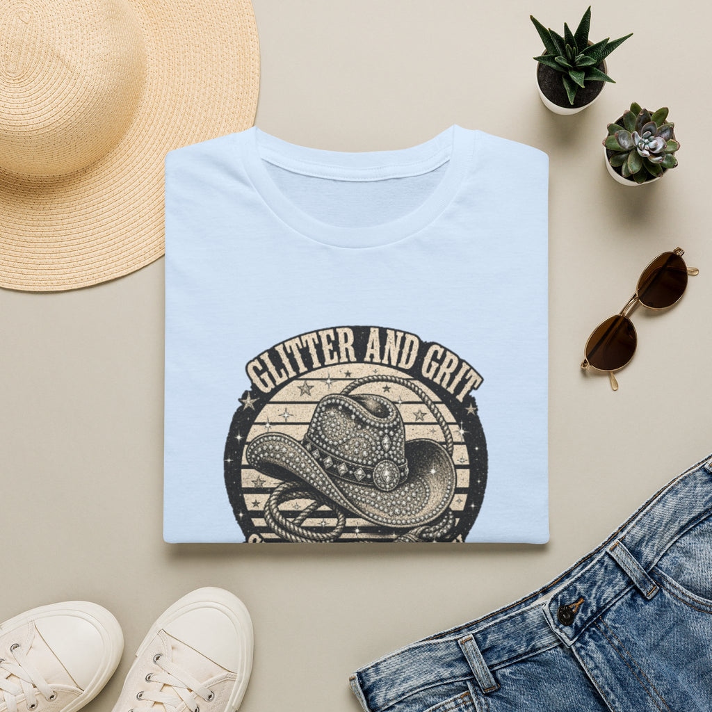 Glitter and Grit Cowboy Hat T-Shirt — She Shines Anyway Graphic Tee