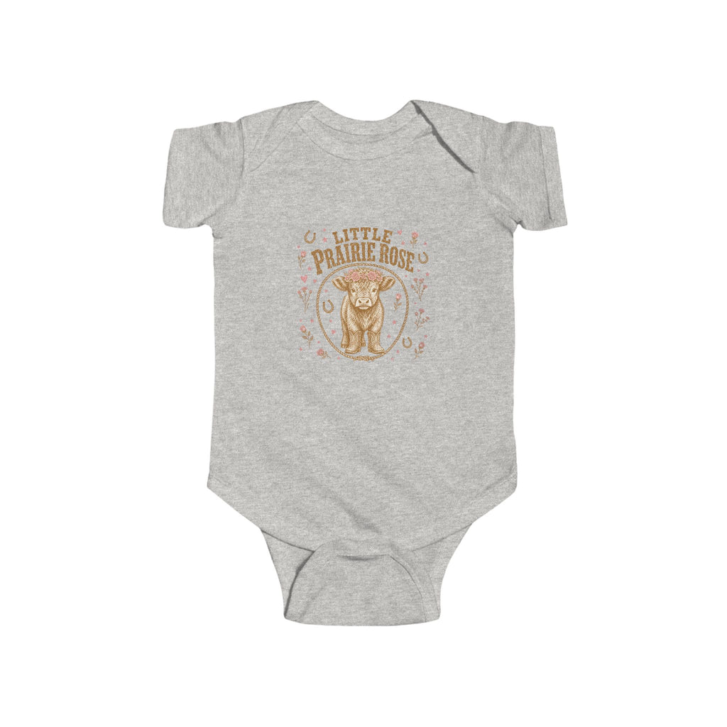 Infant Bodysuit — "Little Prairie Rose" Baby Onesie with Vintage Fox Illustration