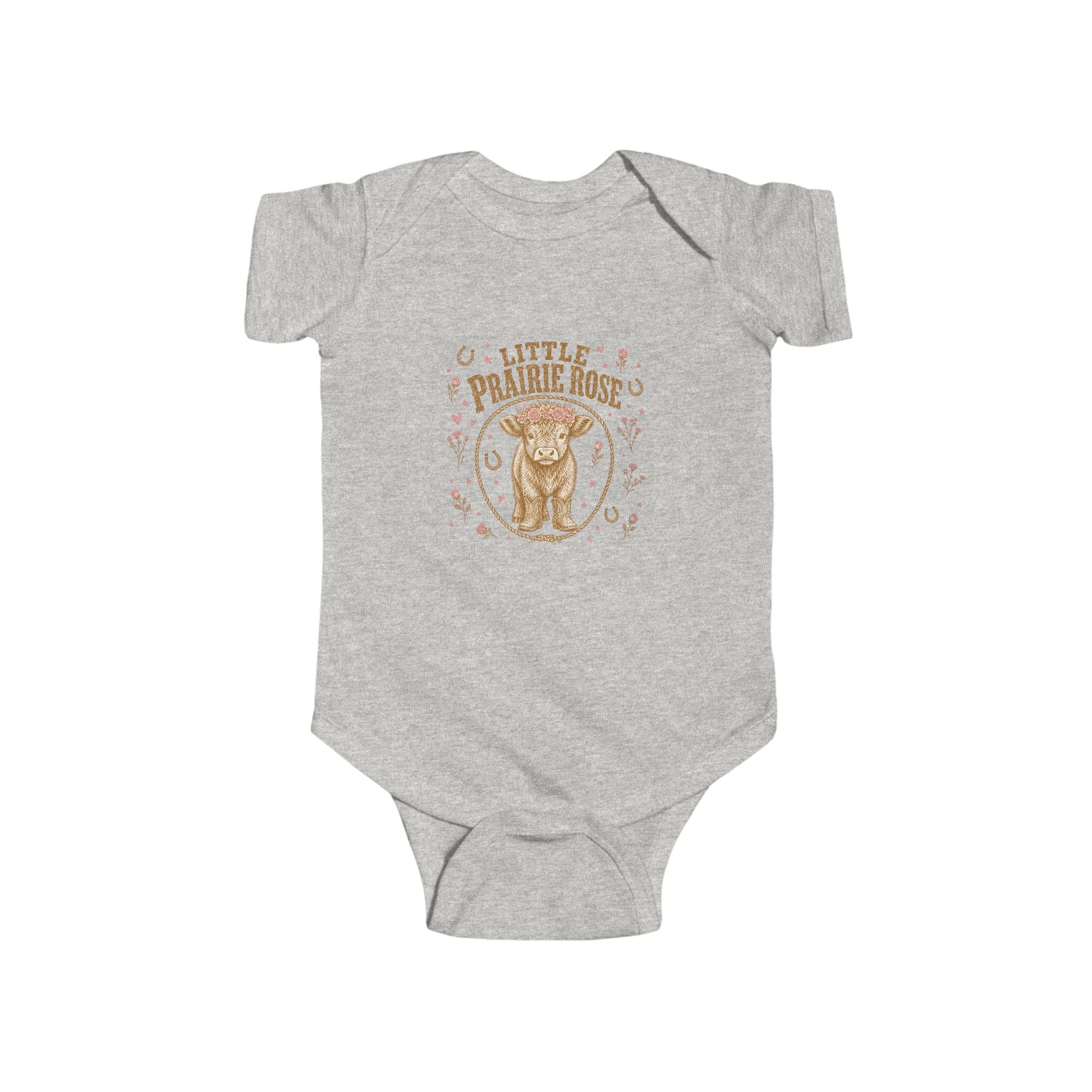 Infant Bodysuit — "Little Prairie Rose" Baby Onesie with Vintage Fox Illustration