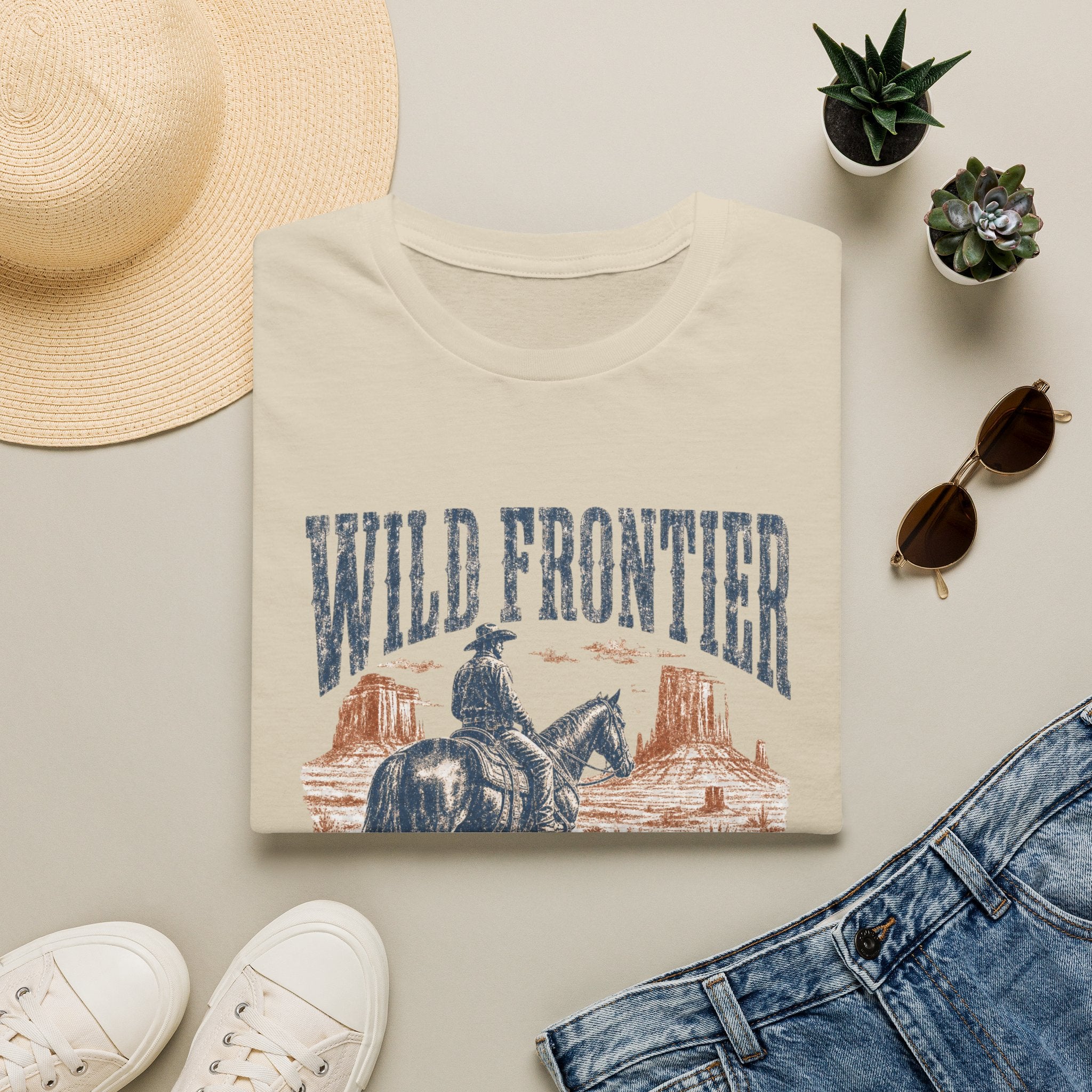 Wild Frontier Graphic T-Shirt — Cowboy Rodeo Vintage Western Tee