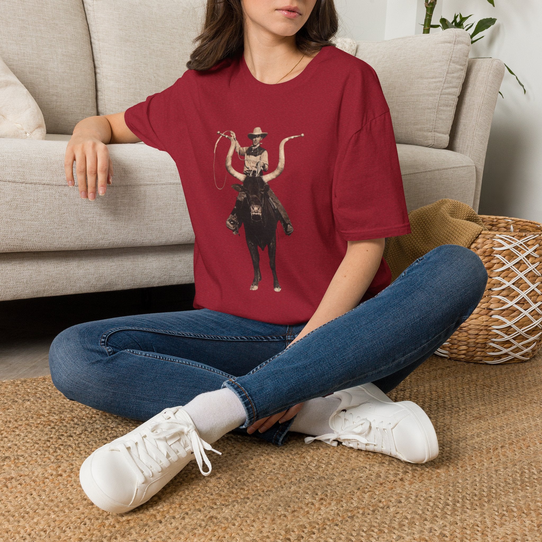 Cowboy Bull Rider T‑Shirt — Vintage Western Rodeo Graphic