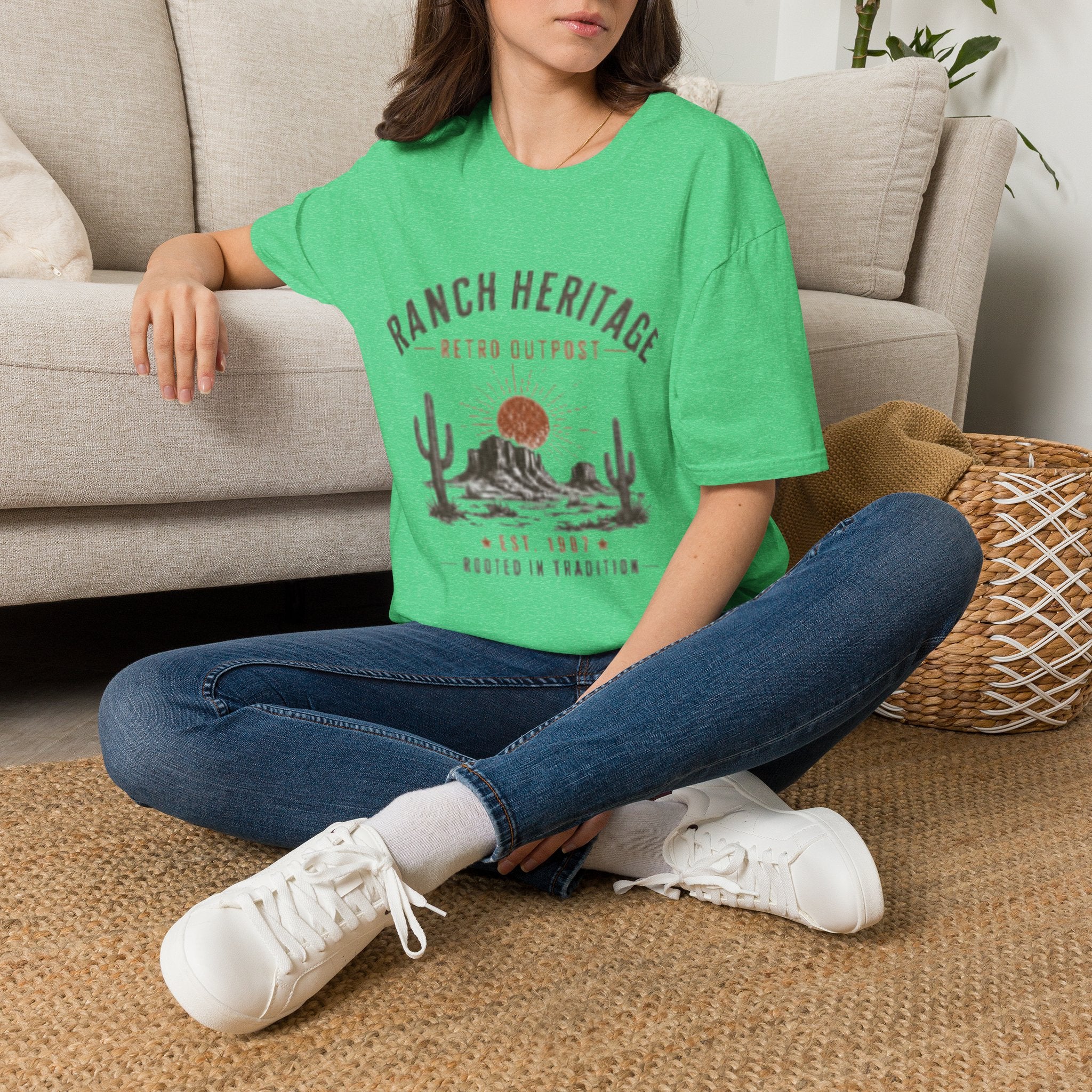 Ranch Heritage Retro Outpost T-Shirt — Desert Sunset Western Graphic Tee