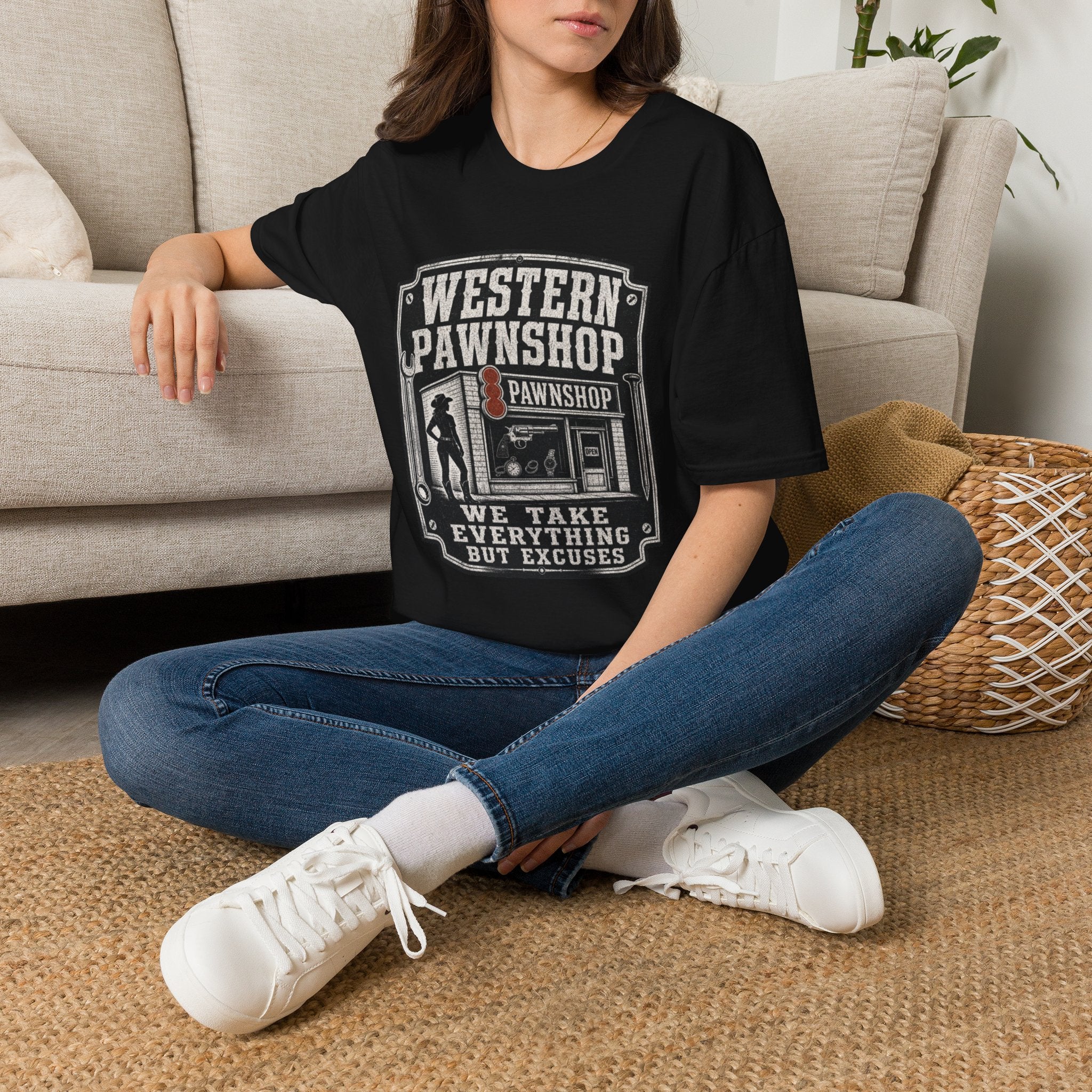 Western Pawnshop T-Shirt — Vintage Wild West Pawnshop Graphic Tee