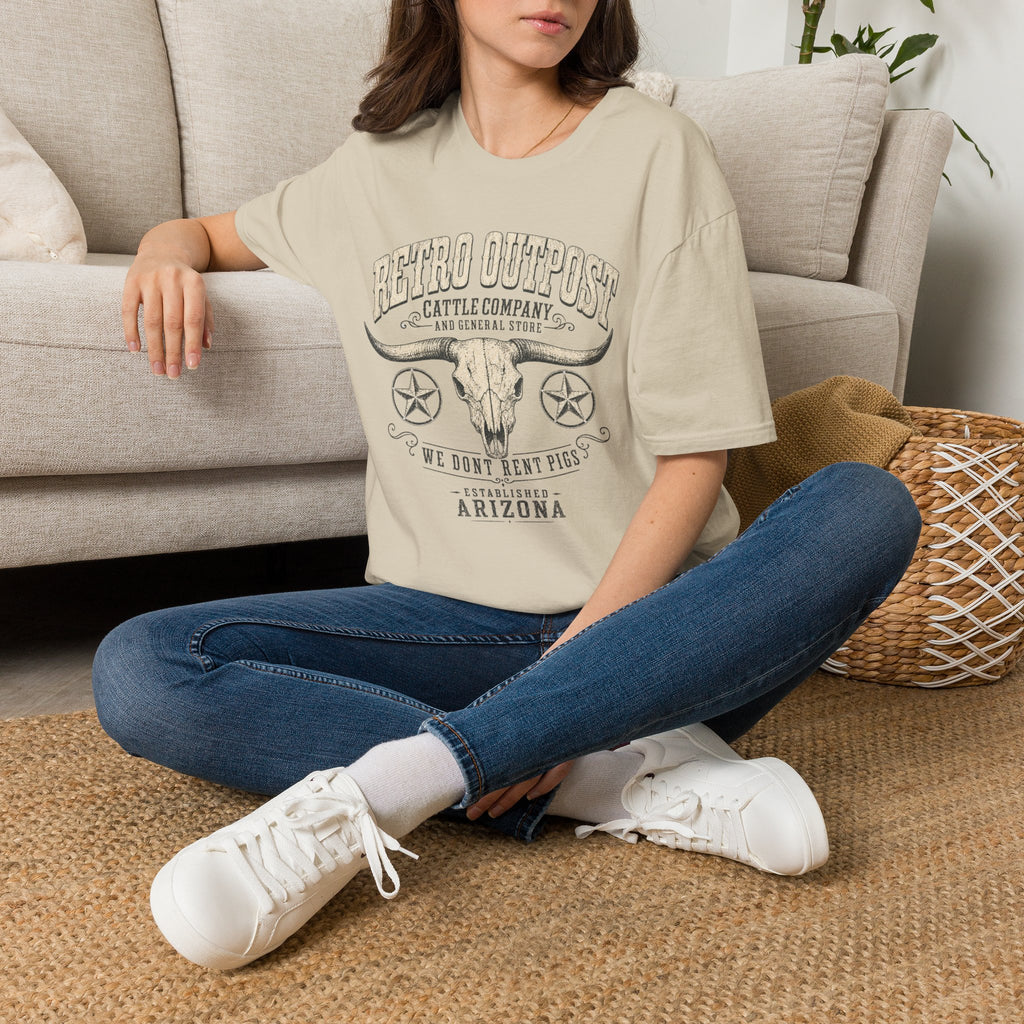 Retro Outpost T-Shirt — Vintage Cattle Company Skull Design