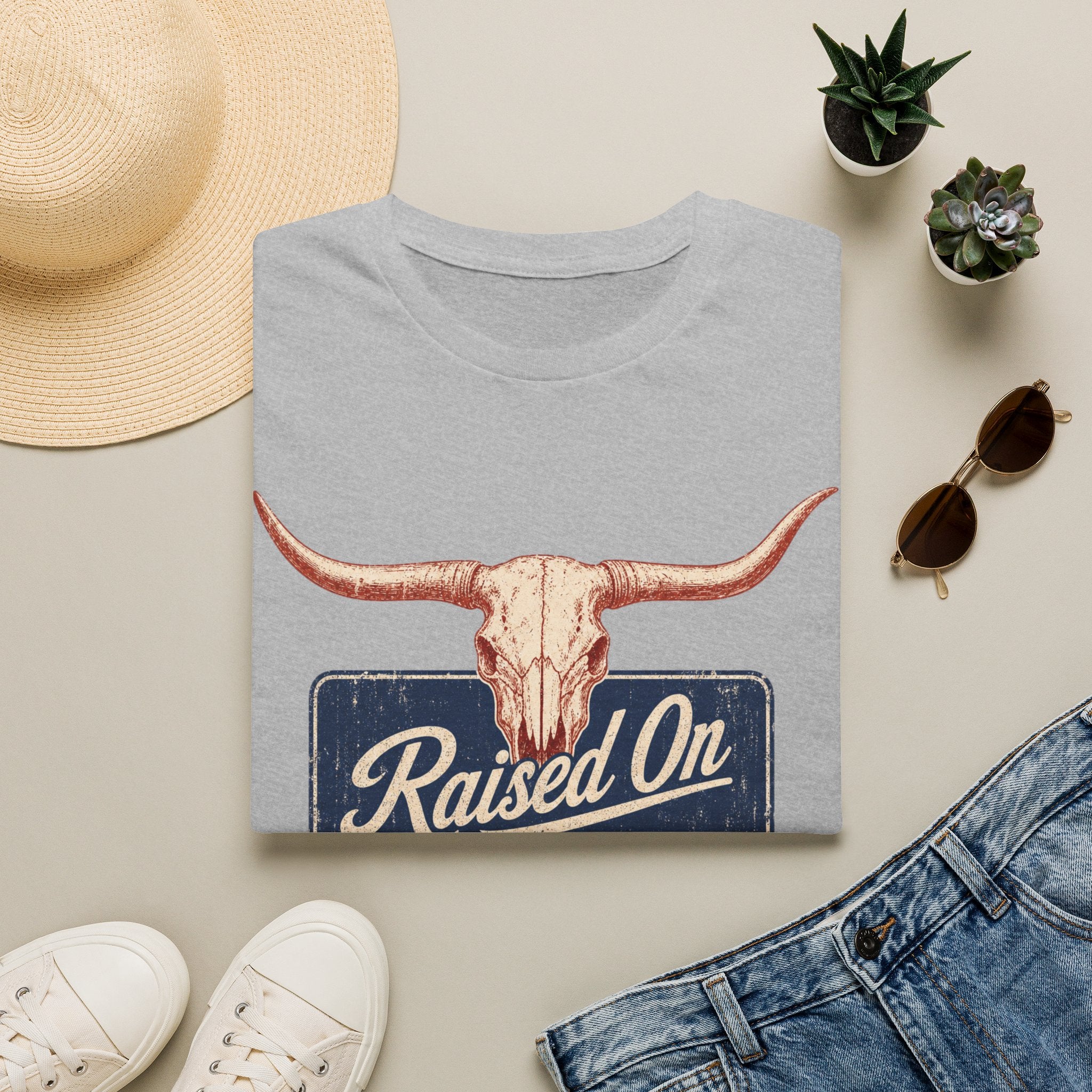Raised On 80s Country T-Shirt — Vintage Longhorn Western Tee