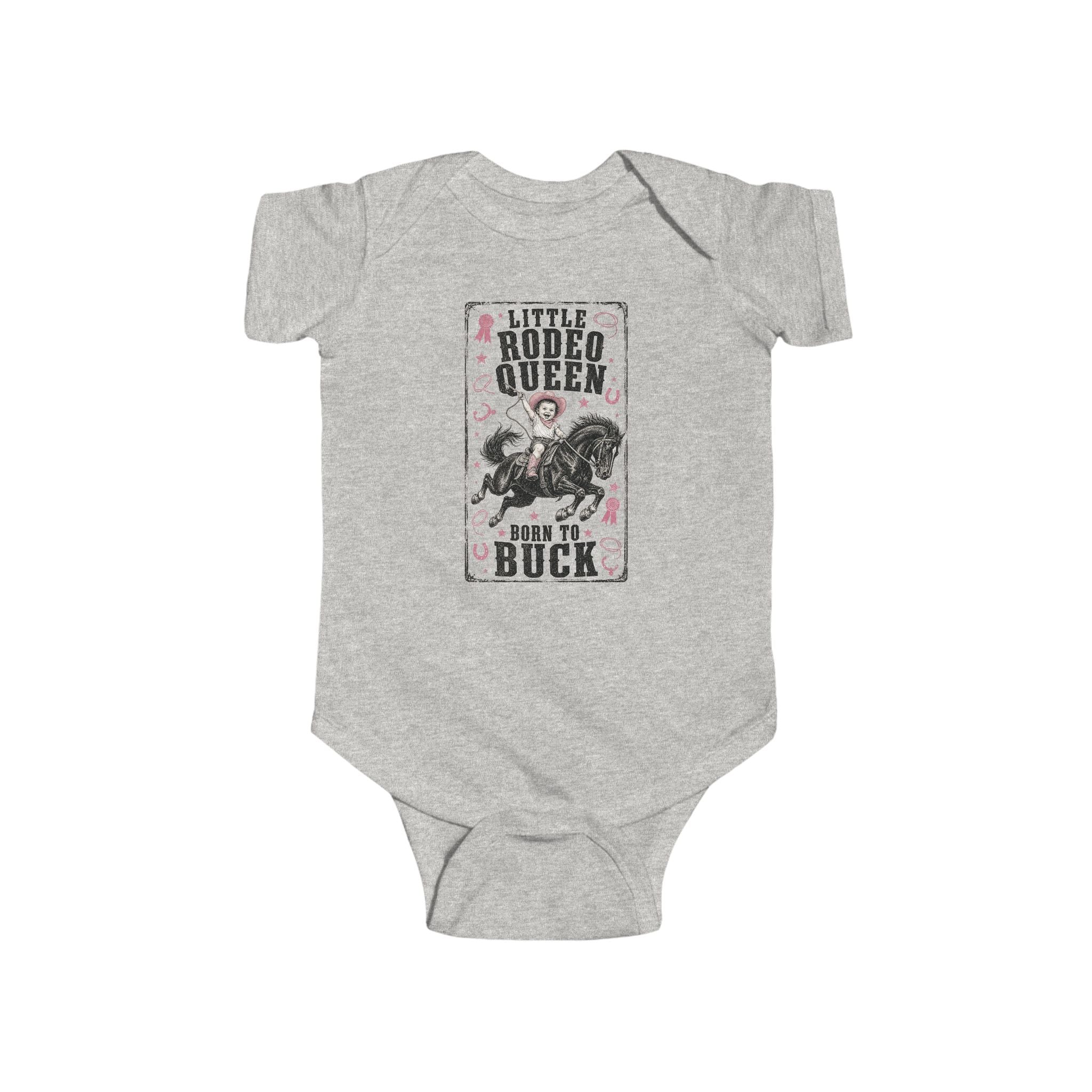 Baby Bodysuit - "Little Rodeo Queen Born to Buck" Vintage Western Infant Onesie