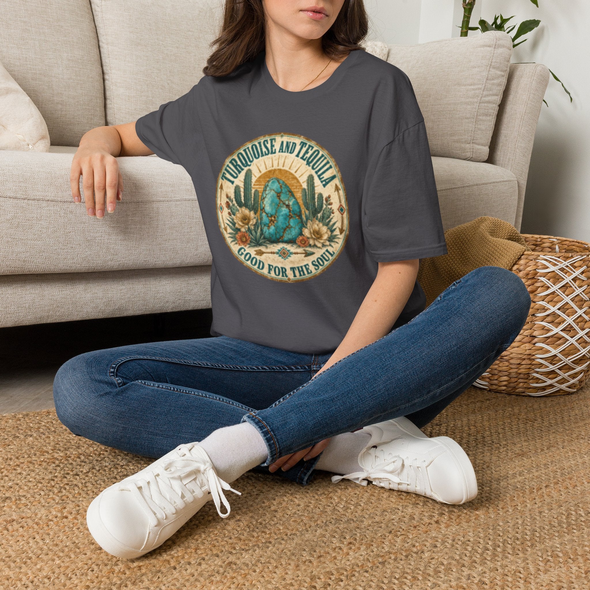 Turquoise & Tequila T-Shirt — Good for the Soul Desert Cactus Graphic