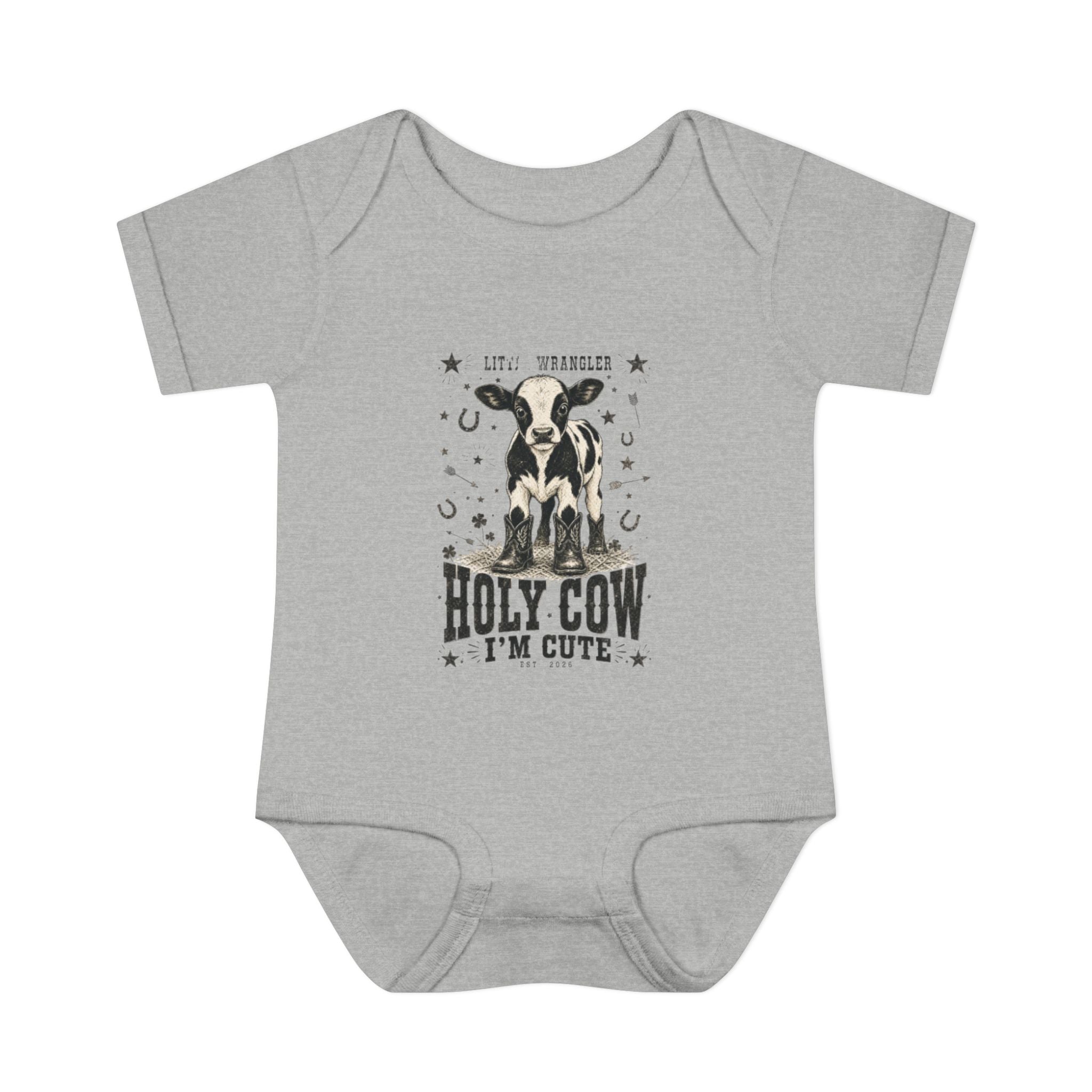“Holy Cow I’m Cute” Graphic Baby Onesie