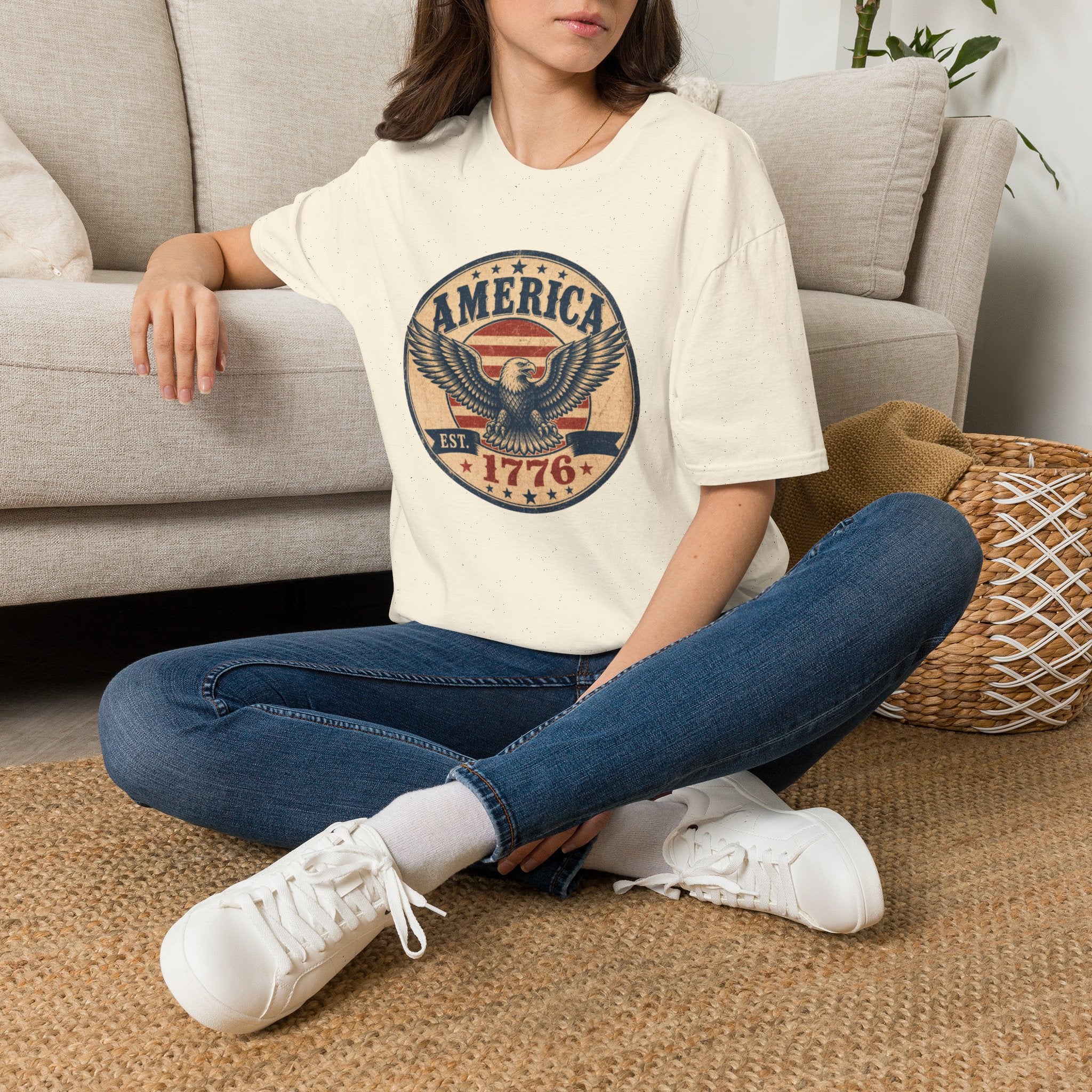America 1776 Eagle T-Shirt — Vintage Patriotic Graphic Tee