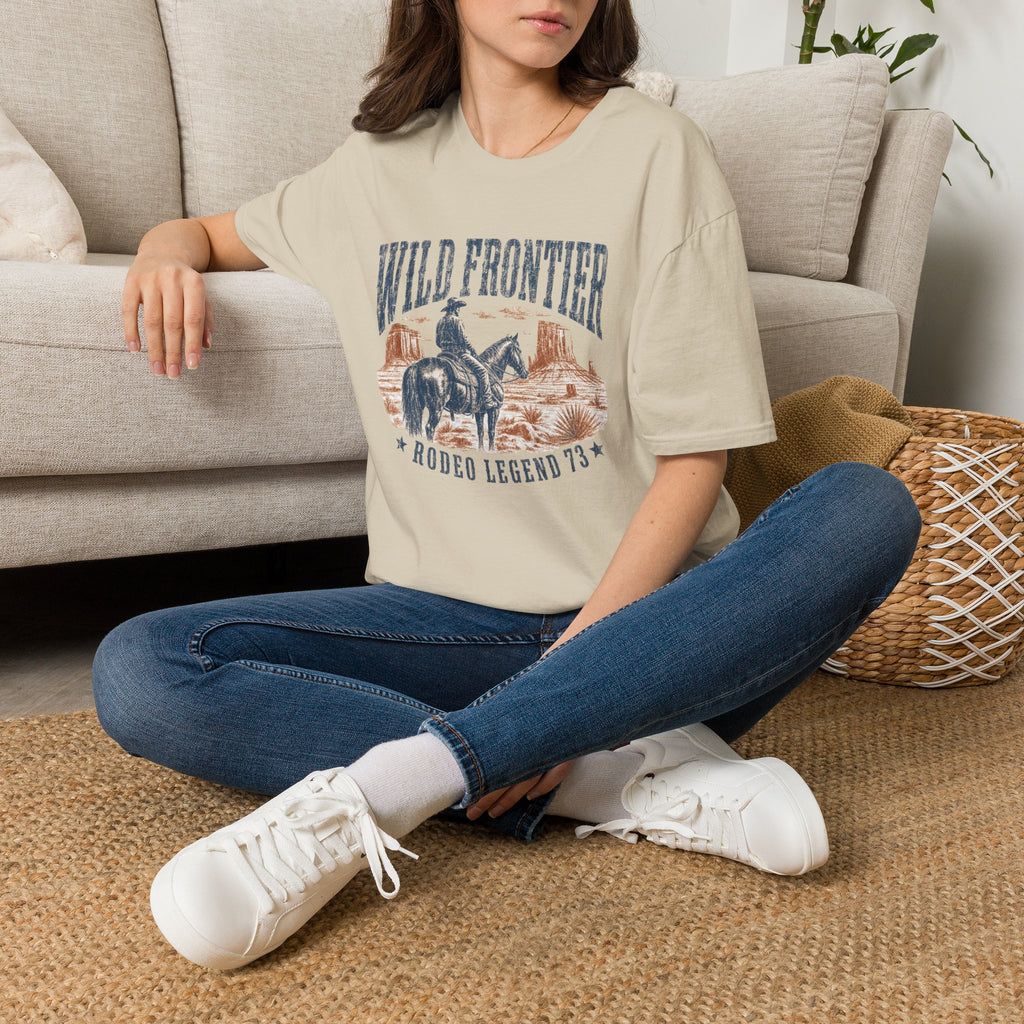 Wild Frontier Graphic T-Shirt — Cowboy Rodeo Vintage Western Tee