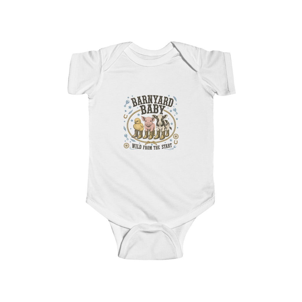 Baby Bodysuit — "Barnyard Baby" Farm Animal Infant Onesie