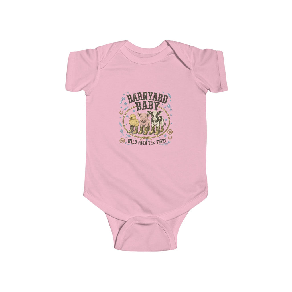 Baby Bodysuit — "Barnyard Baby" Farm Animal Infant Onesie