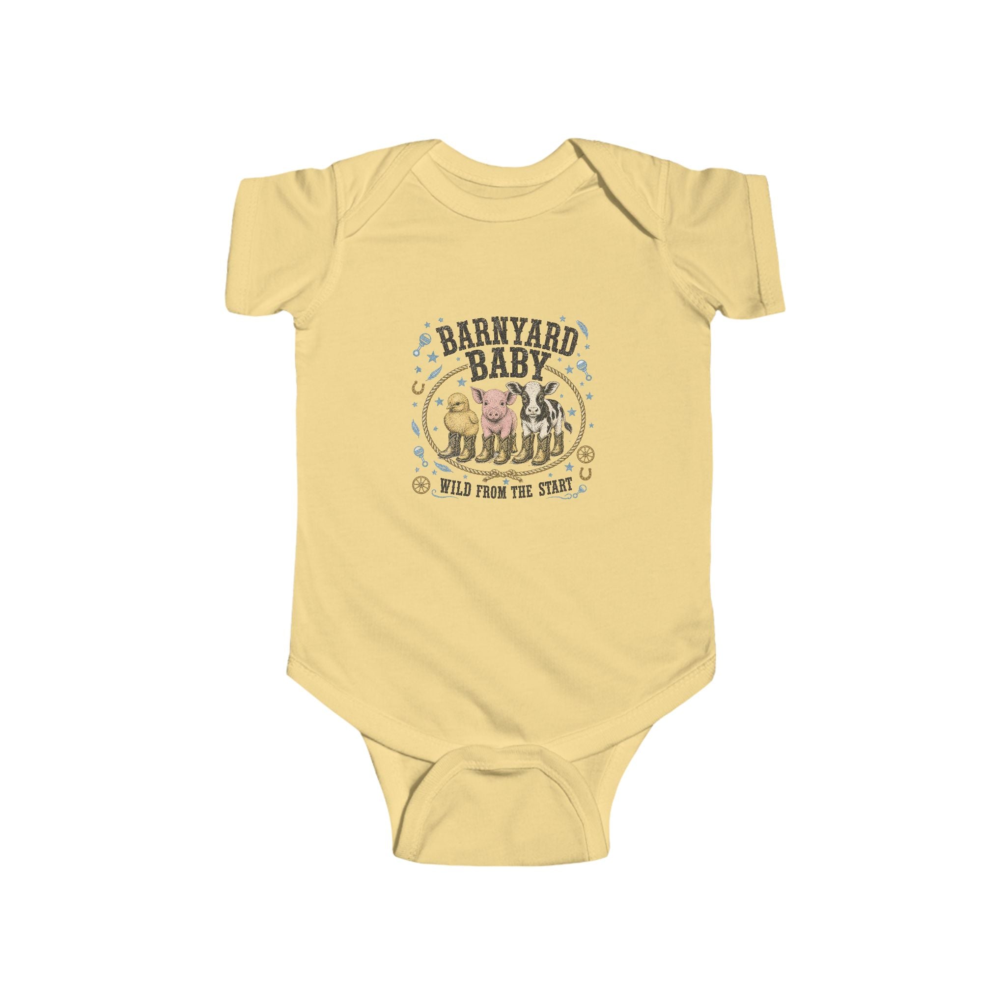 Baby Bodysuit — "Barnyard Baby" Farm Animal Infant Onesie