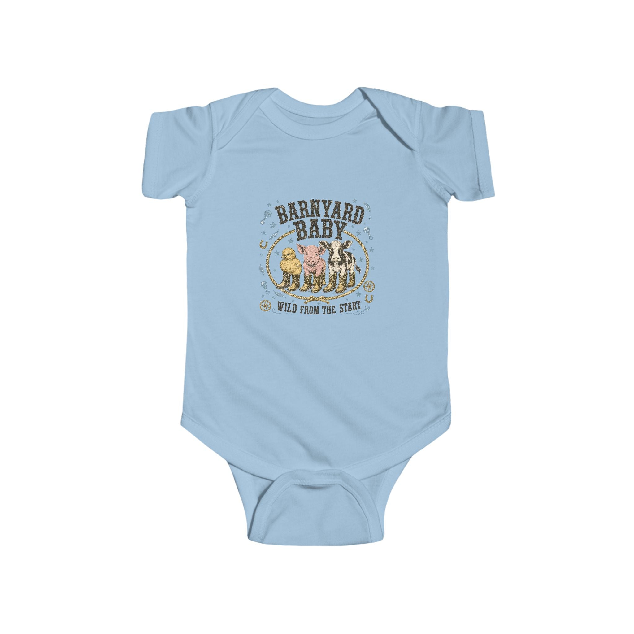 Baby Bodysuit — "Barnyard Baby" Farm Animal Infant Onesie