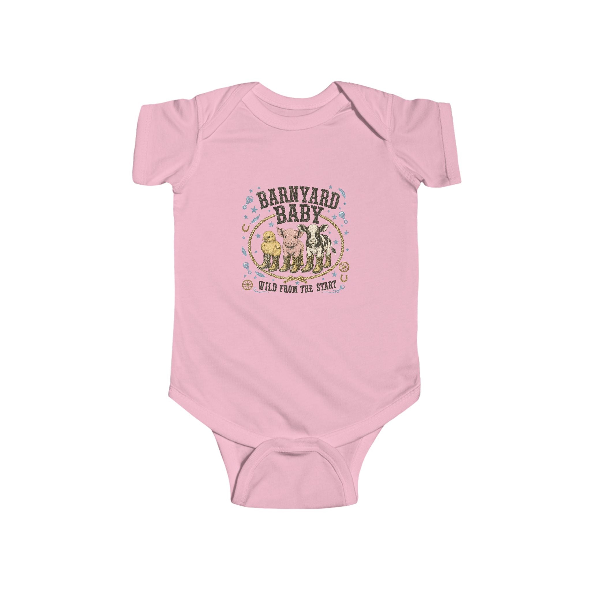 Baby Bodysuit — "Barnyard Baby" Farm Animal Infant Onesie