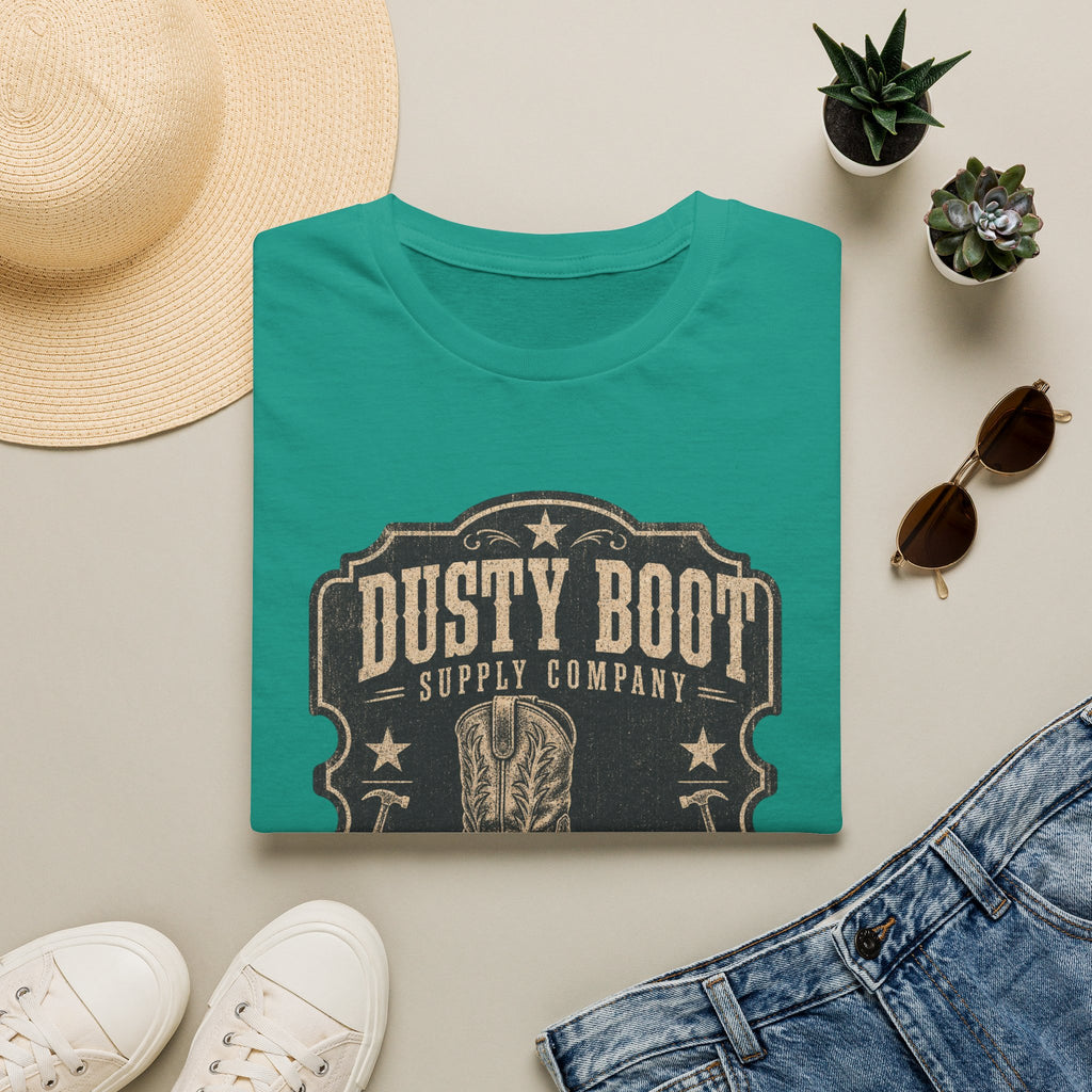 Dusty Boot Supply Company Vintage Western T‑Shirt — Cowboy Boot Graphic Tee