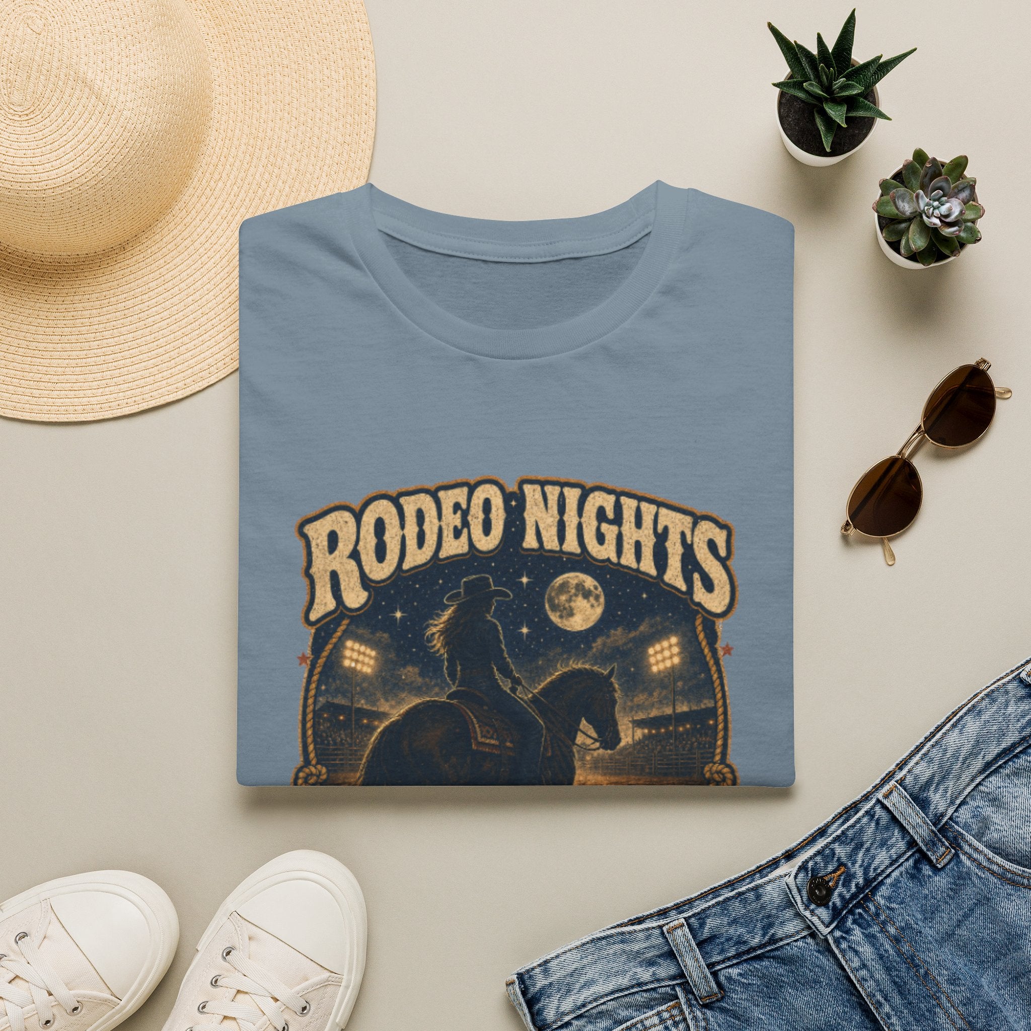 Rodeo Nights T‑Shirt — Wild Hearts Never Quit Western Graphic Tee