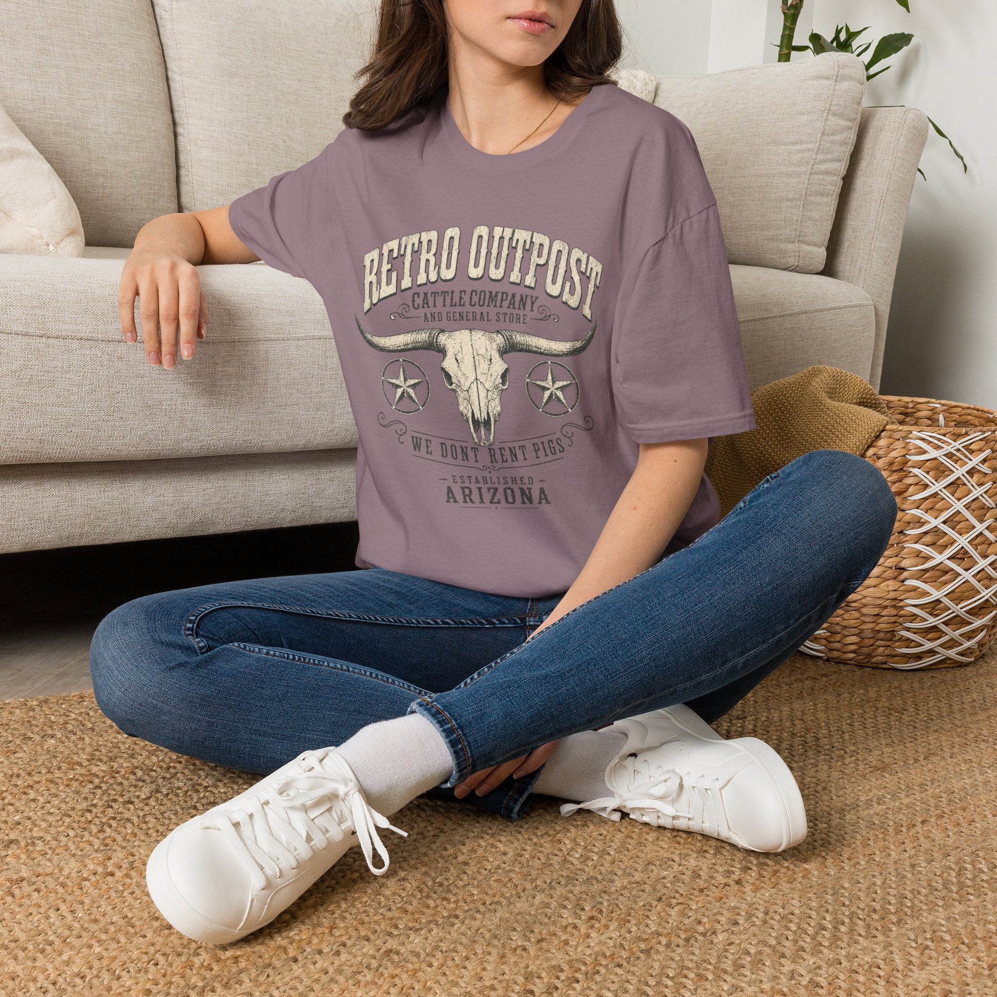 Retro Outpost T-Shirt — Vintage Cattle Company Skull Design