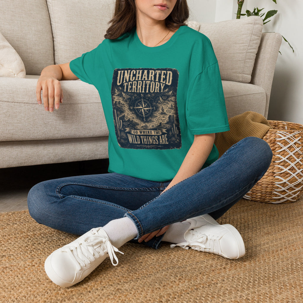 Uncharted Territory Compass Graphic T-Shirt — Adventure Explorer Tee