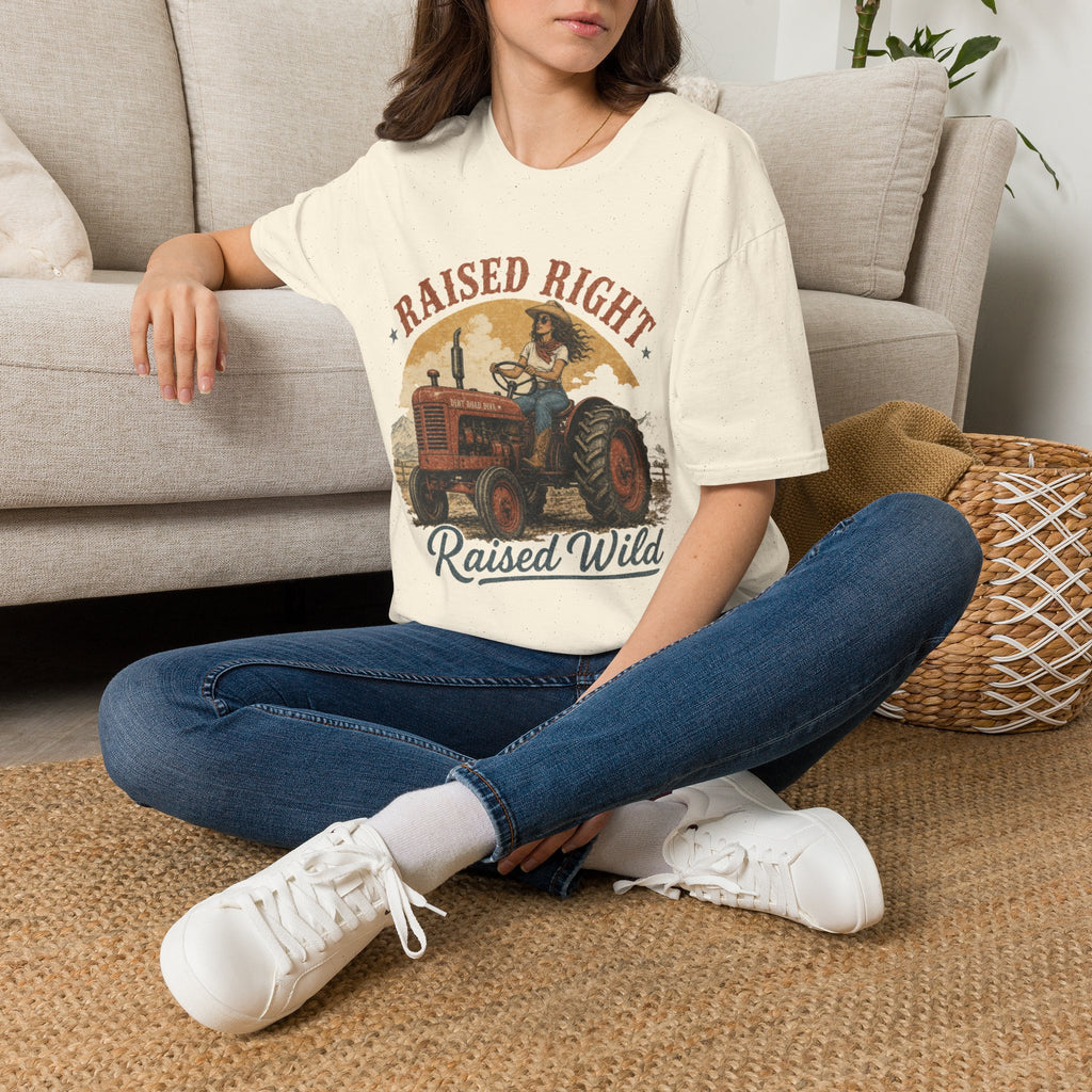 Raised Right Raised Wild Tractor T-Shirt — Vintage Country Farm Graphic Tee
