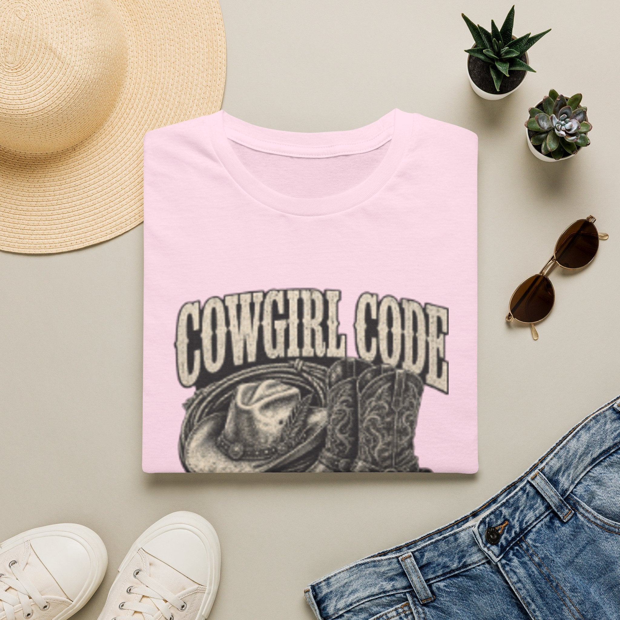 Cowgirl Code T-Shirt — Vintage Western 'Live By It' Graphic Tee