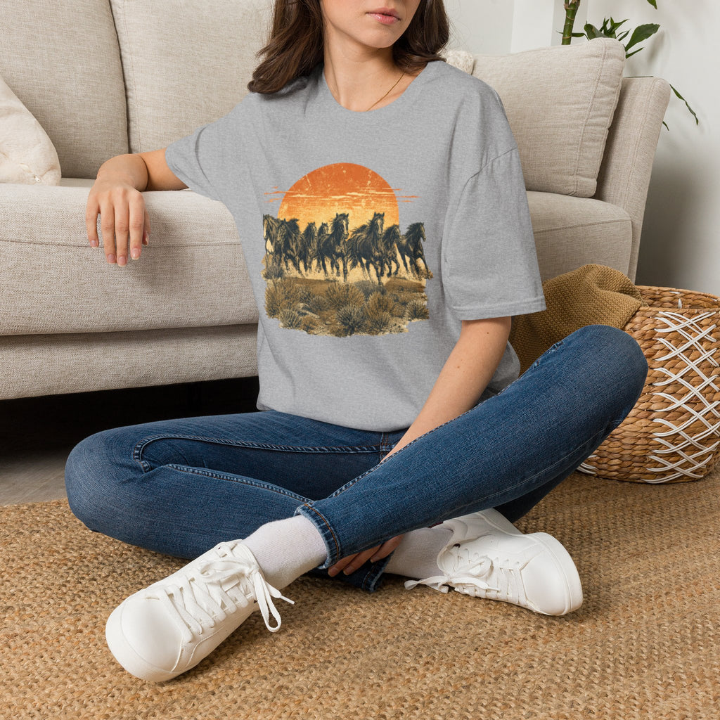 Sunset Mustang T-Shirt — Wild Horse Graphic Tee
