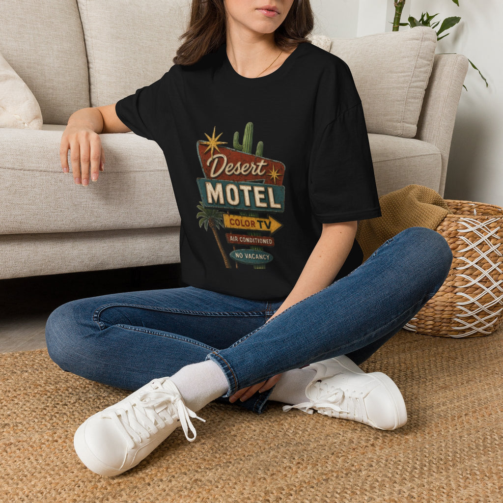 Desert Motel T‑Shirt — Retro Route 66 Desert Sign Tee