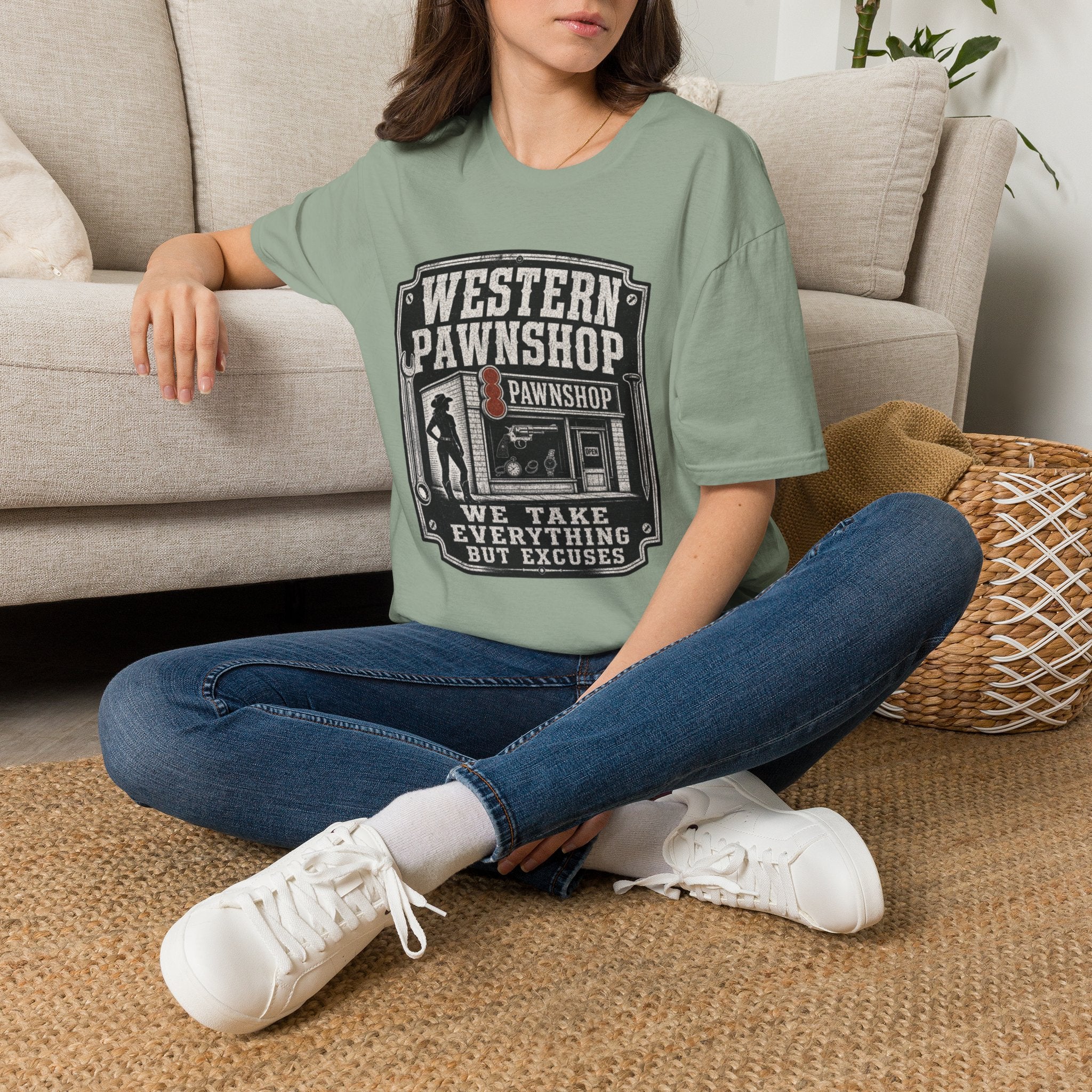Western Pawnshop T-Shirt — Vintage Wild West Pawnshop Graphic Tee