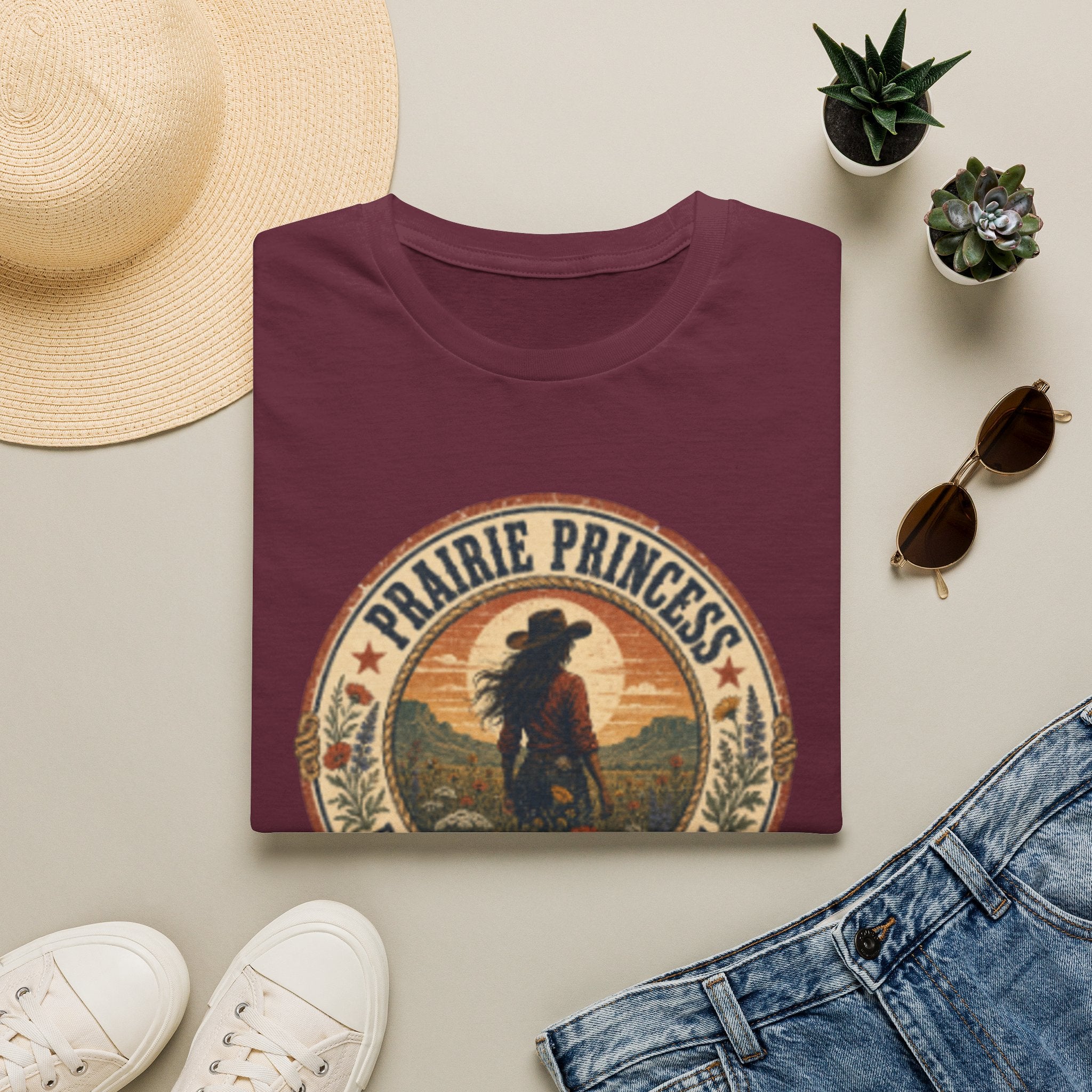 Prairie Princess T-Shirt — Vintage Western Cowboy Sunset Tee