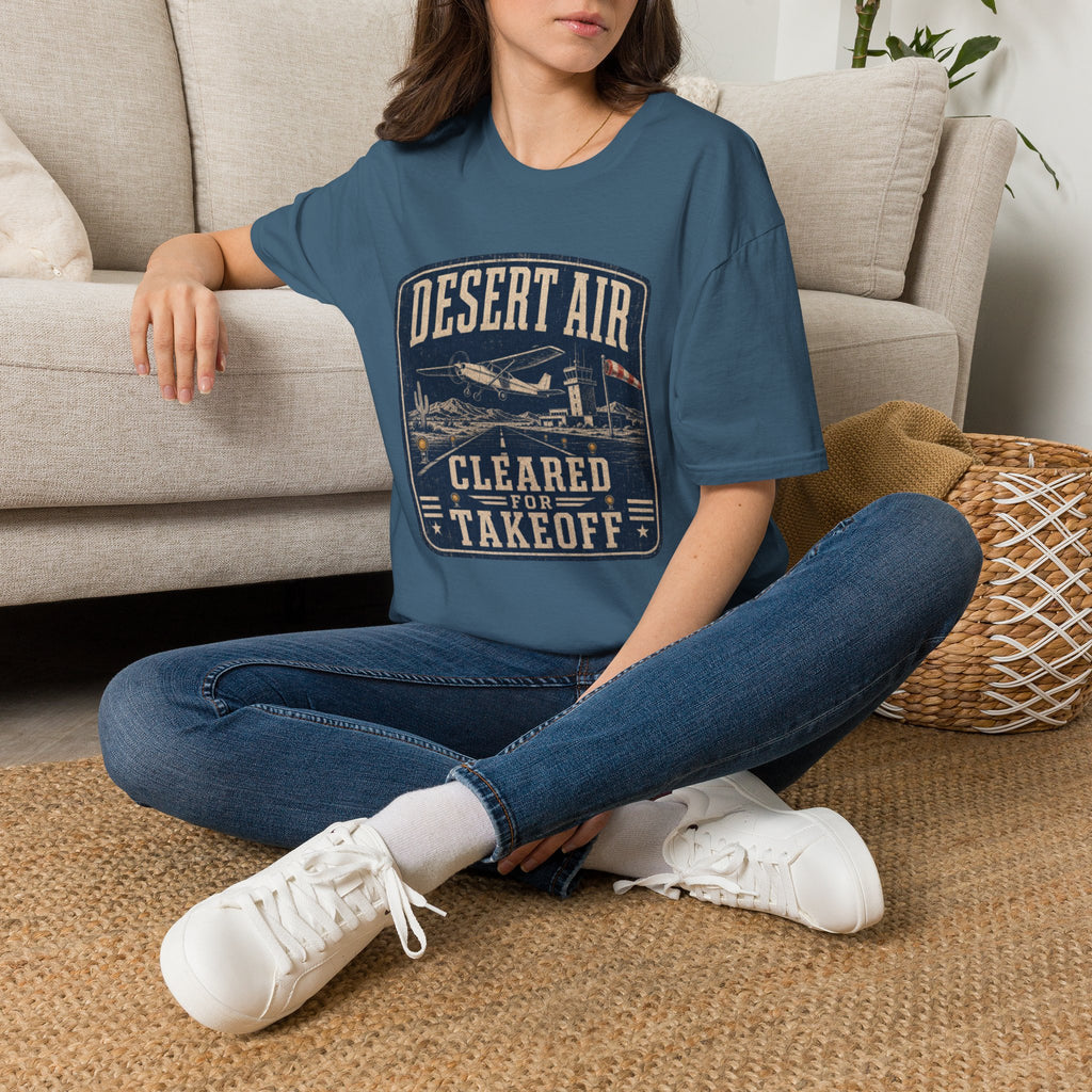 Desert Air Vintage Aviation T-Shirt — "Cleared for Takeoff" Plane Tee