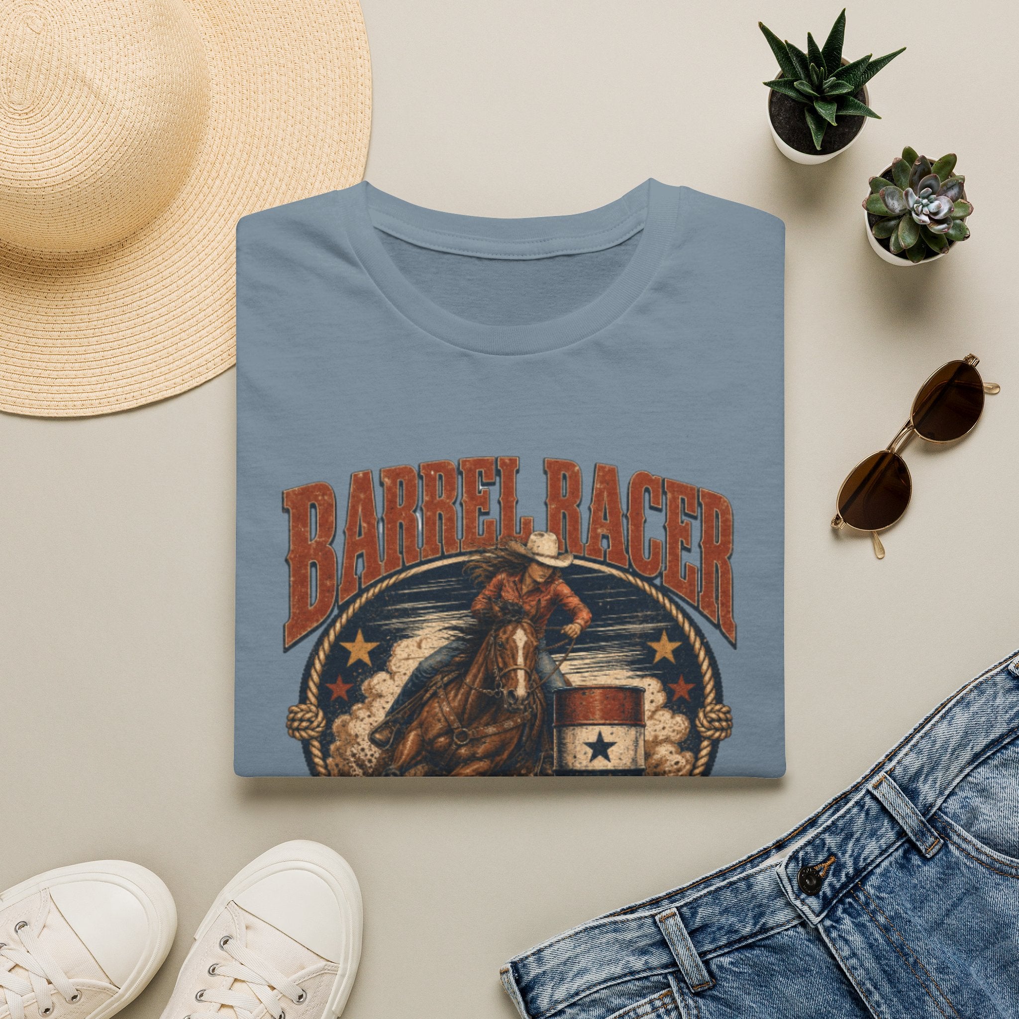 Barrel Racer T-Shirt — Vintage 'Born to Ride' Rodeo Graphic Tee