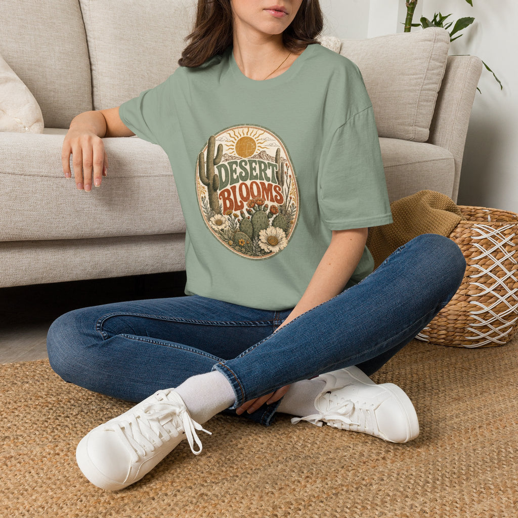 Desert Blooms T-Shirt — Vintage Southwestern Cactus Floral Graphic
