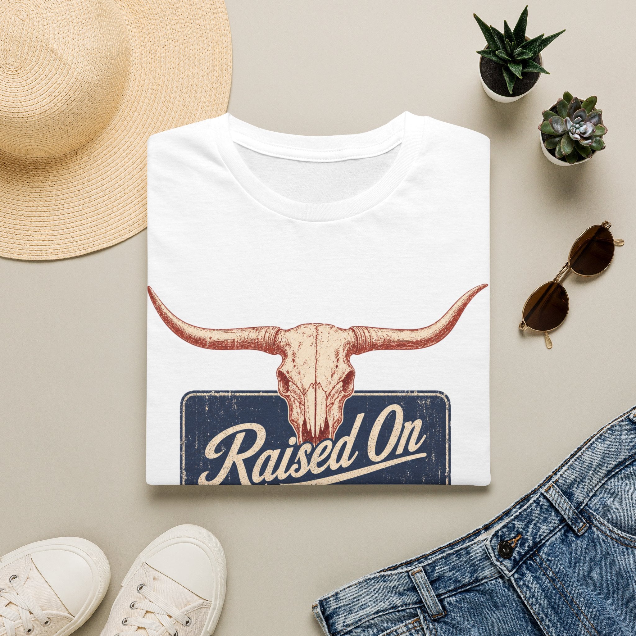 Raised On 80s Country T-Shirt — Vintage Longhorn Western Tee