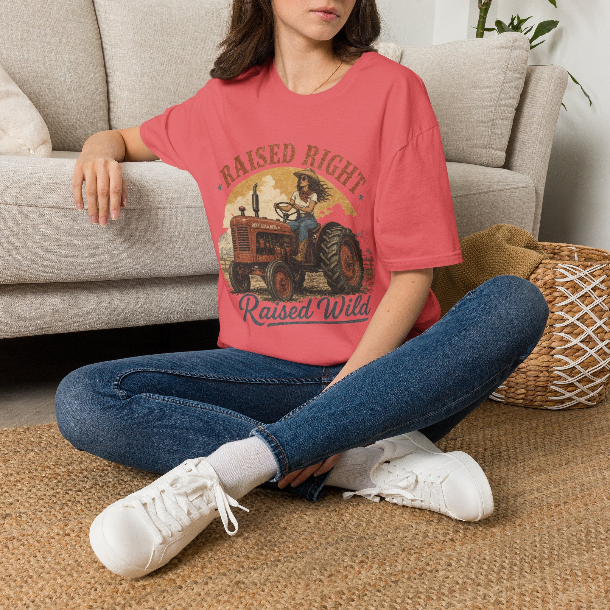 Raised Right Raised Wild Tractor T-Shirt — Vintage Country Farm Graphic Tee
