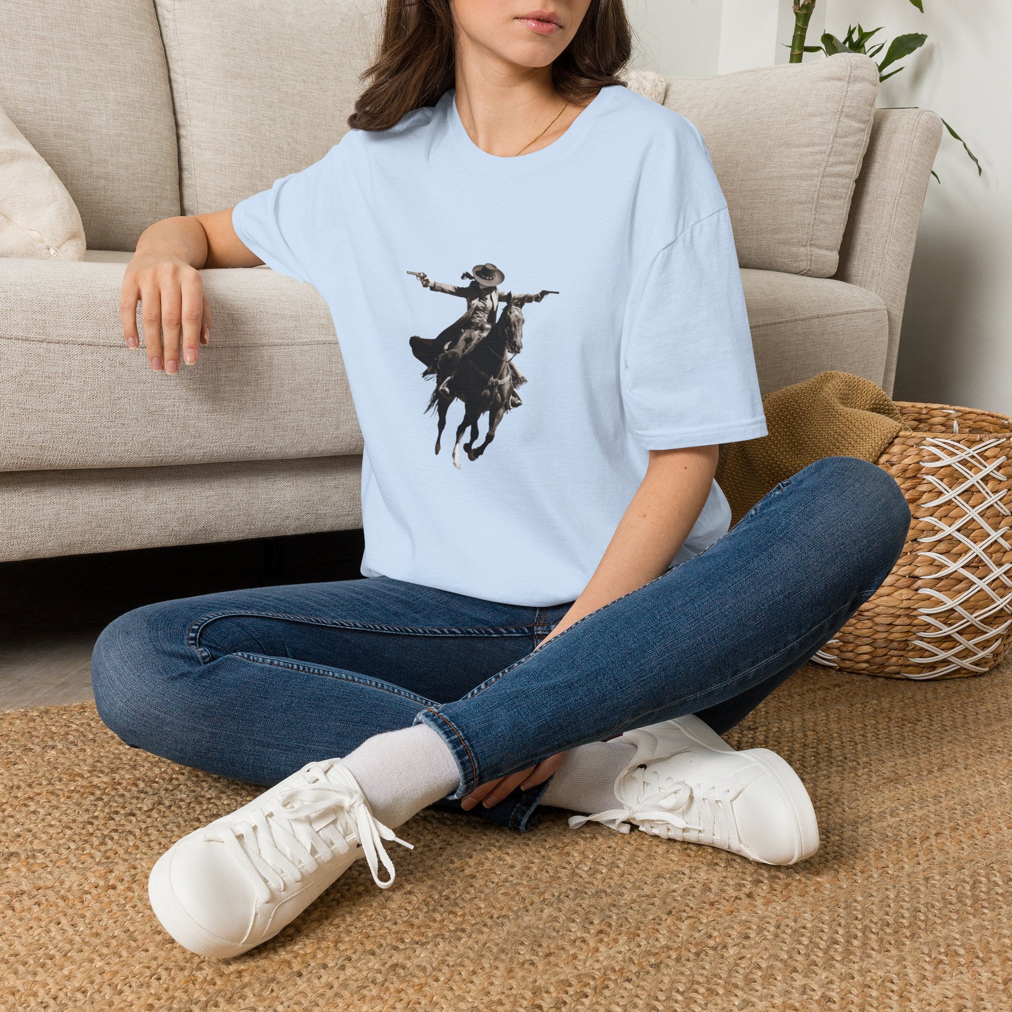Cowgirl Rider T‑Shirt — Vintage Western Rodeo Print