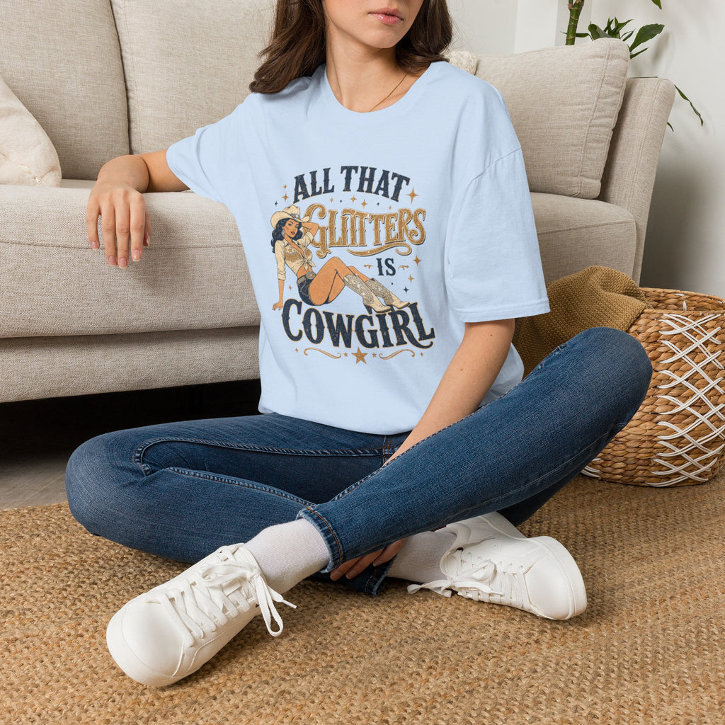 All That Glitters Is Cowgirl T-Shirt — Vintage Western Cowgirl Graphic Tee