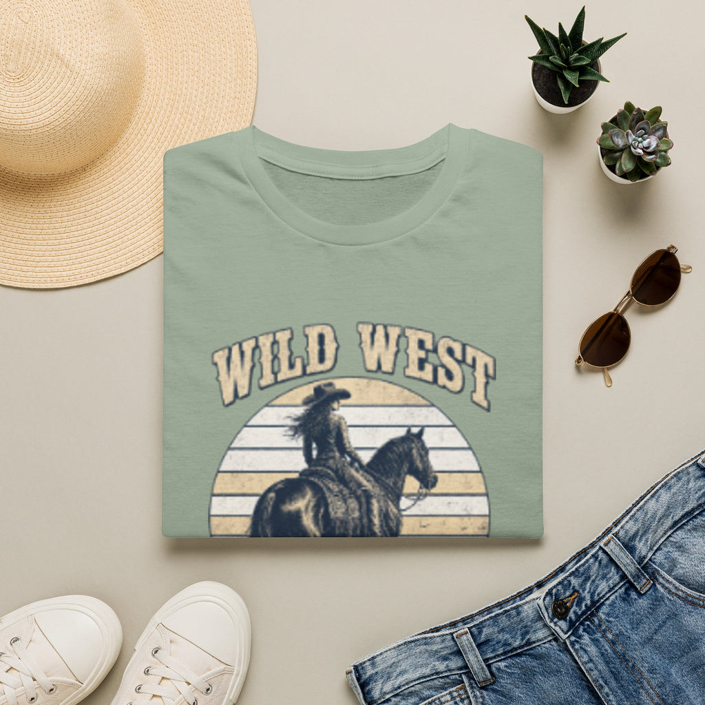 Wild West T-Shirt — Vintage Cowboy 'She Rode' Graphic