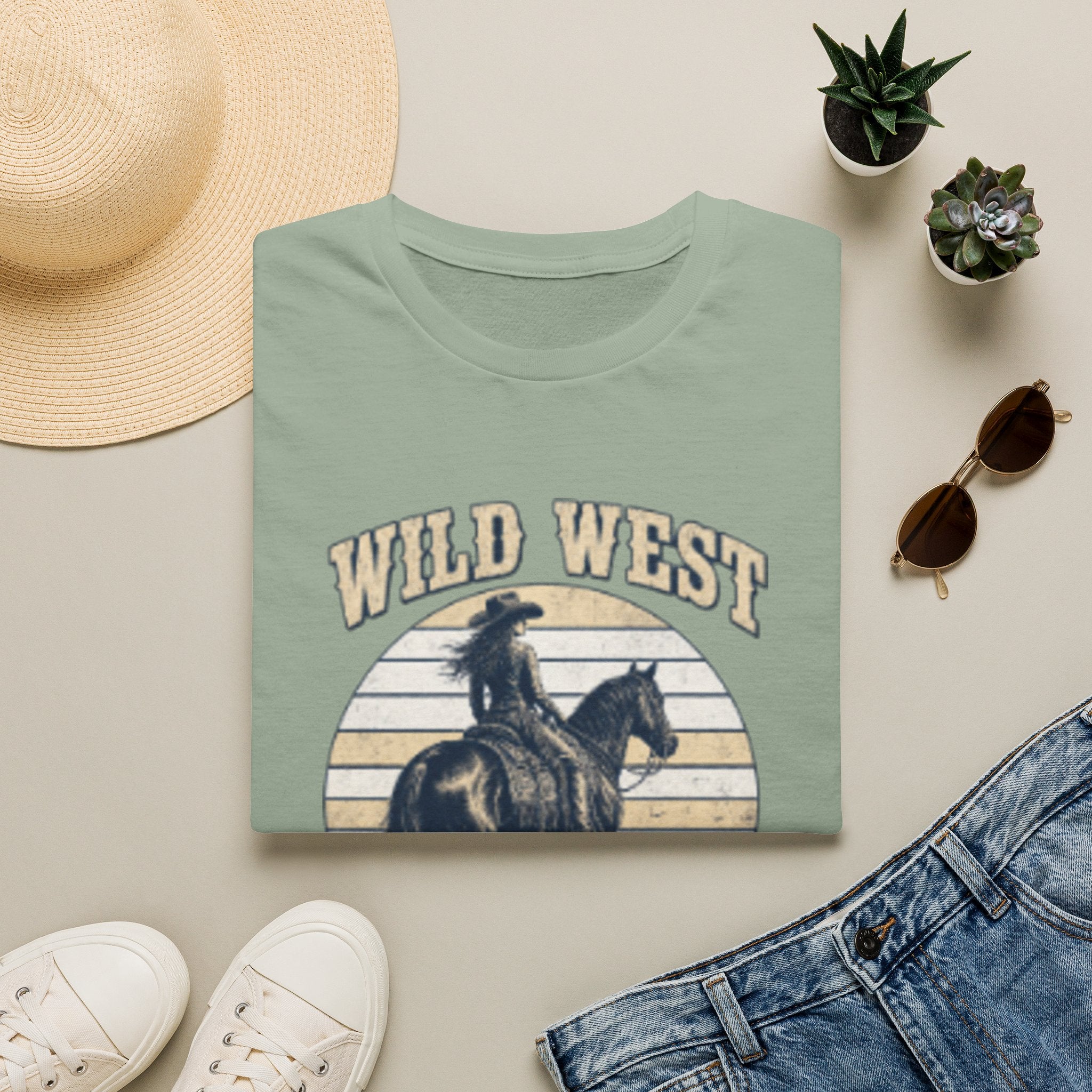 Wild West T-Shirt — Vintage Cowboy 'She Rode' Graphic