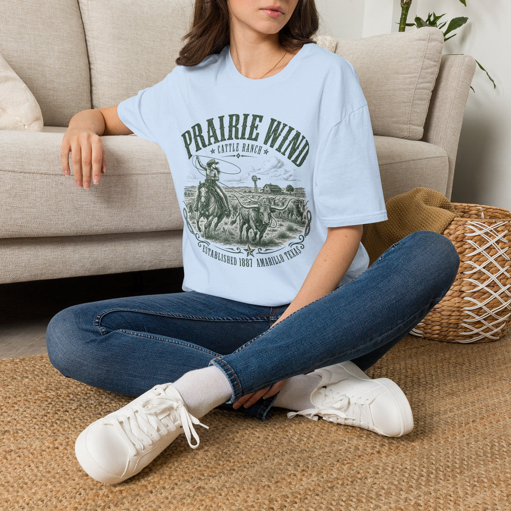 Prairie Wind Cattle Ranch T-Shirt — Vintage Western Cowgirl Tee