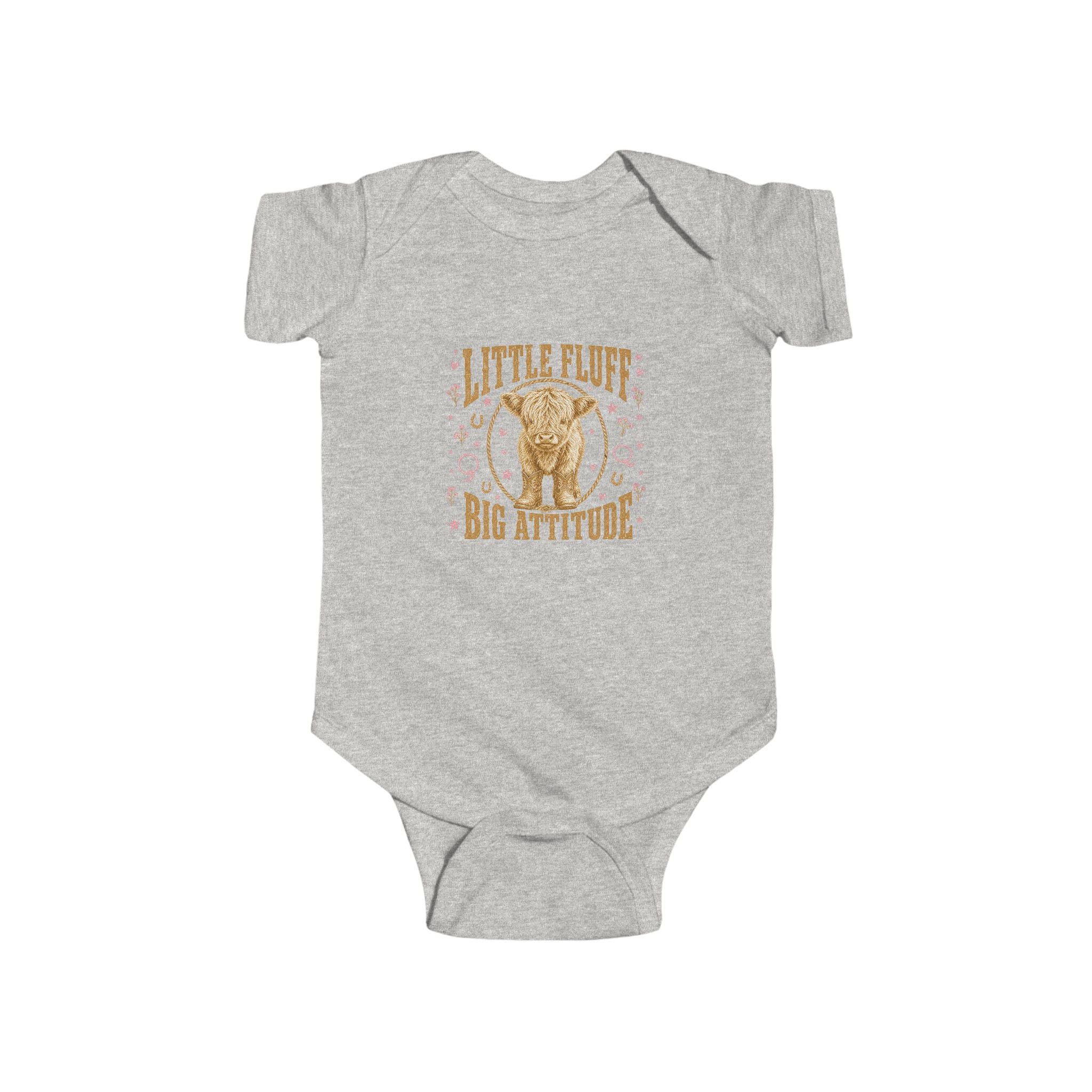 Infant Bodysuit — "Little Flute, Big Attitude" Elephant Graphic Baby One-Piece