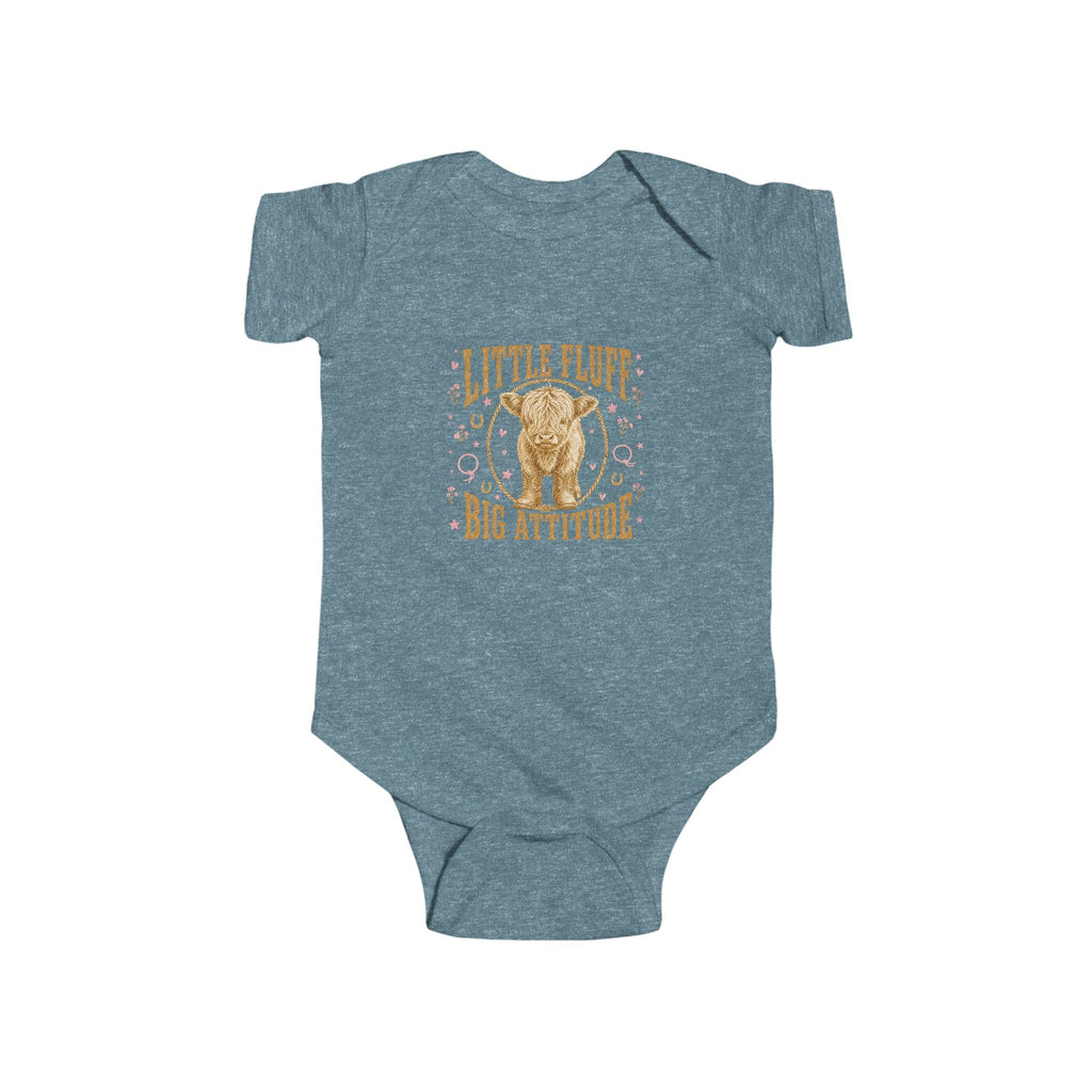 Infant Bodysuit — "Little Flute, Big Attitude" Elephant Graphic Baby One-Piece