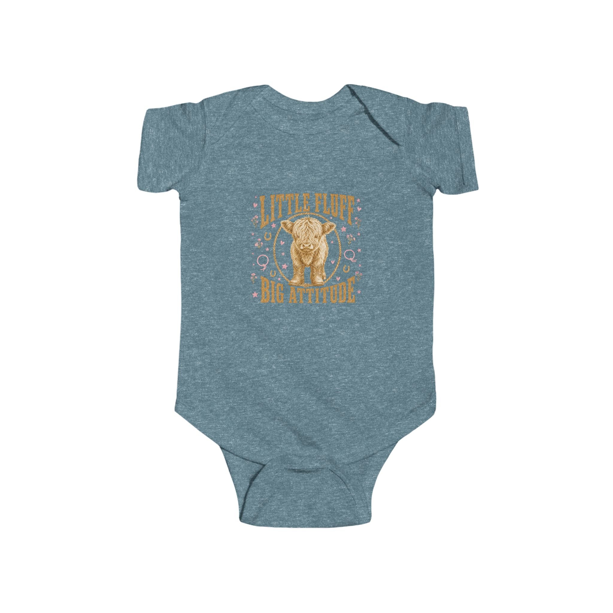 Infant Bodysuit — "Little Flute, Big Attitude" Elephant Graphic Baby One-Piece